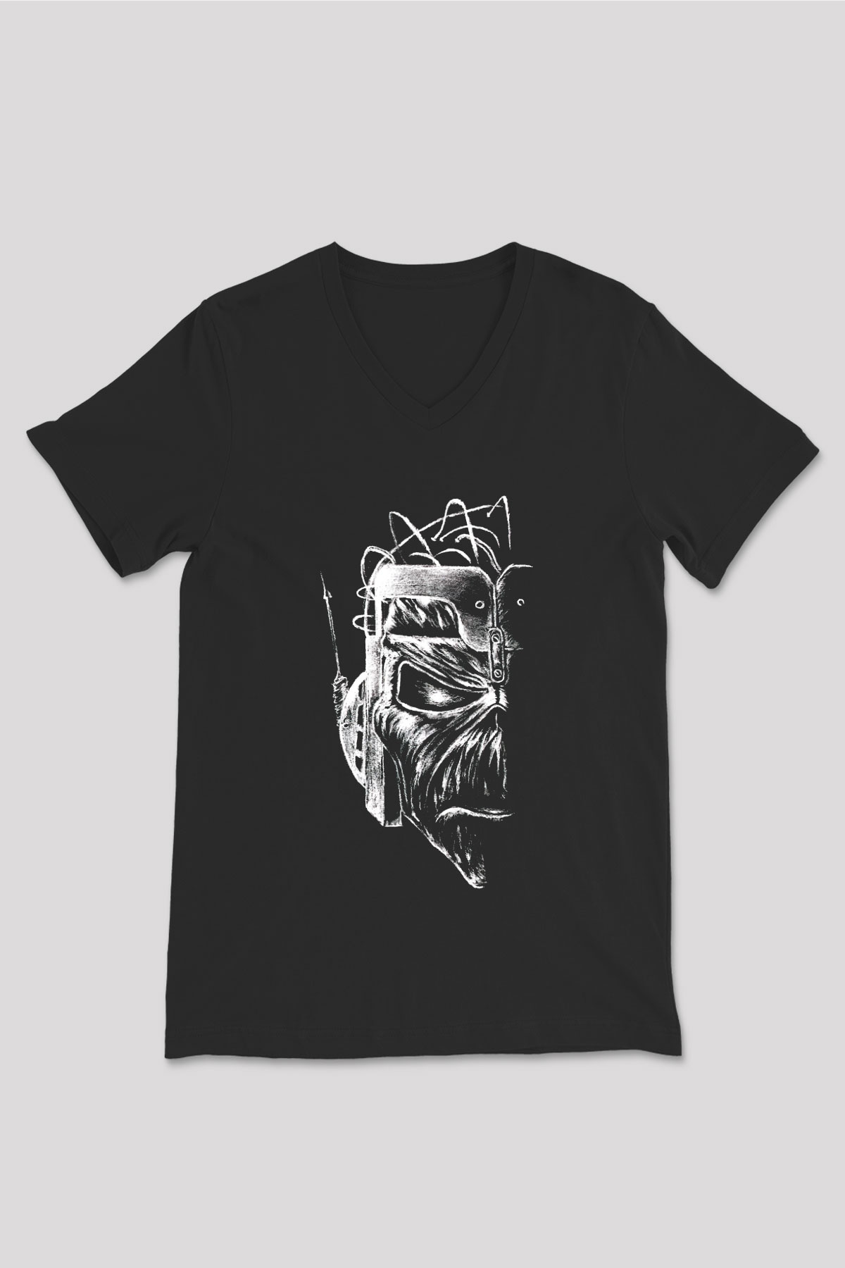 Iron Maiden İlluminati Eddie Siyah Unisex V Yaka Tişört T-Shirt