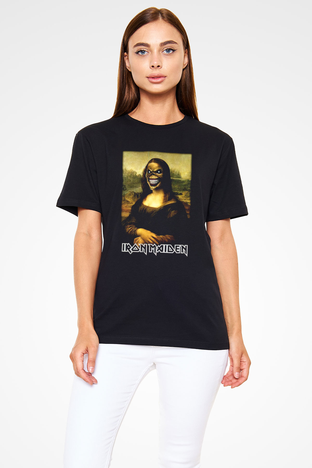 Iron Maiden Mona Lisa Eddie Siyah Unisex Tişört T-Shirt - TişörtFabrikası