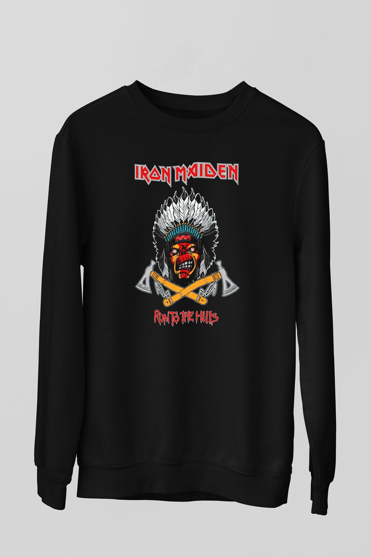 Iron Maiden Run To The Hills Siyah Unisex Sweatshirt