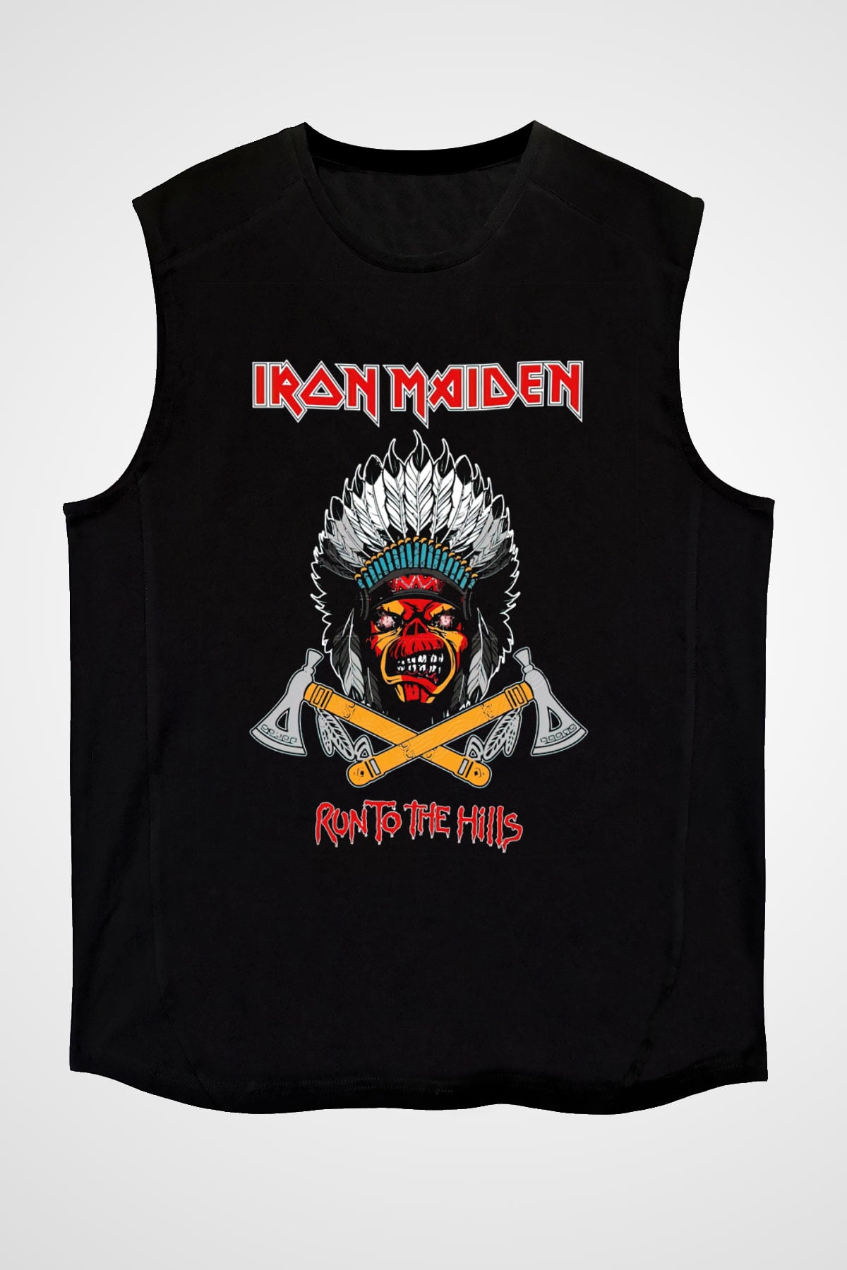 Iron Maiden Run To The Hills Siyah Unisex Kolsuz Tişört