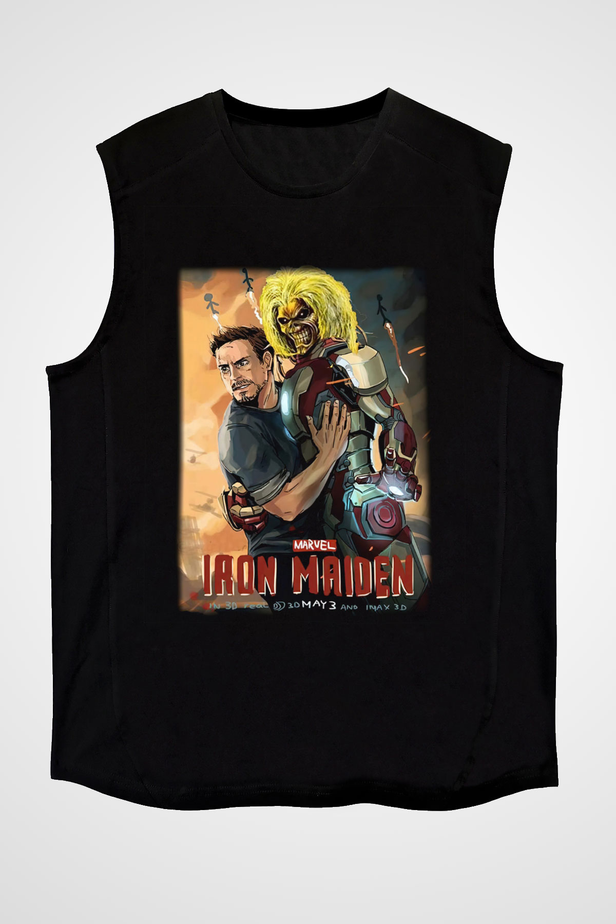 Iron Maiden Siyah Unisex Kolsuz Tişört