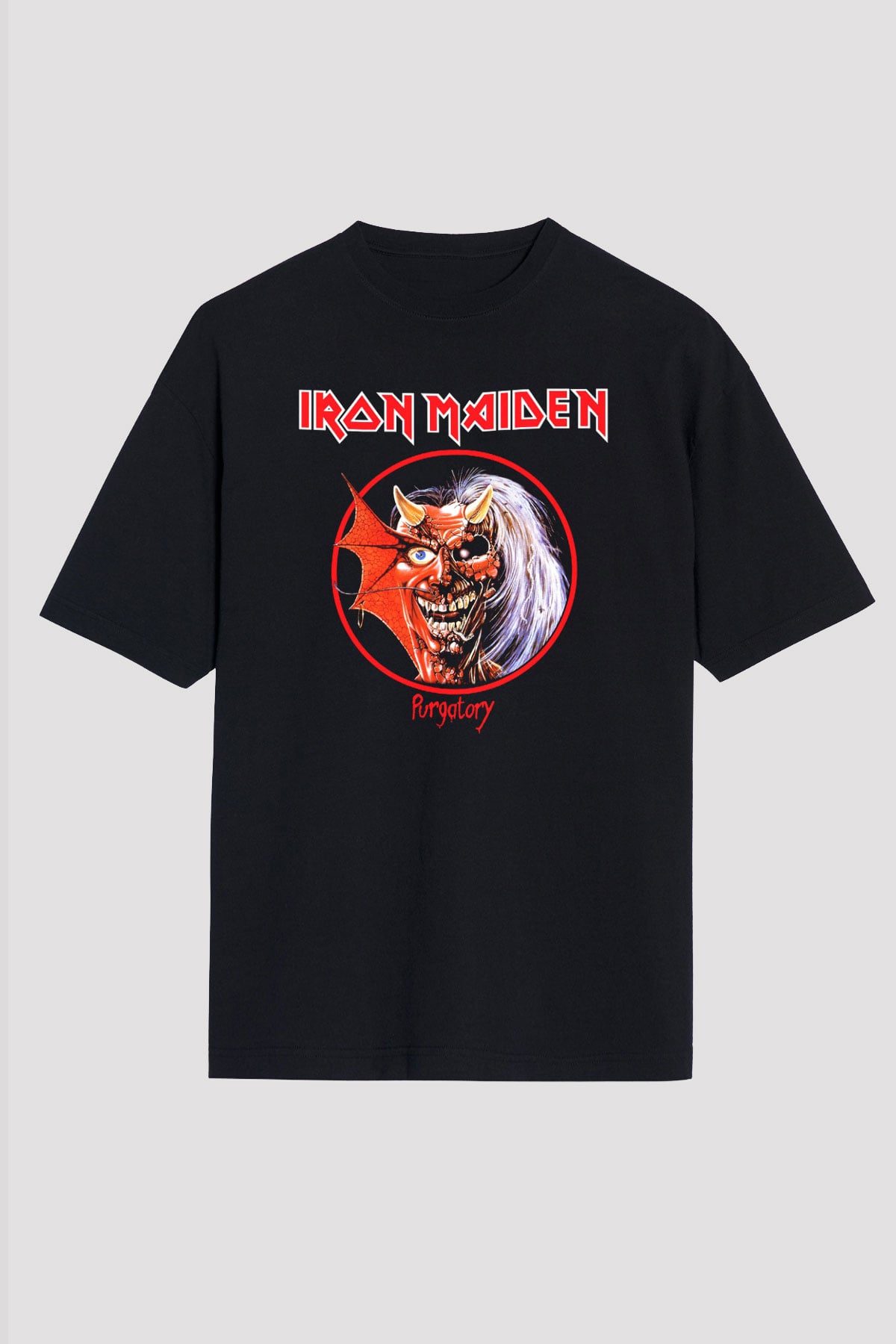Iron Maiden Siyah Unisex Oversize Tişört T-Shirt