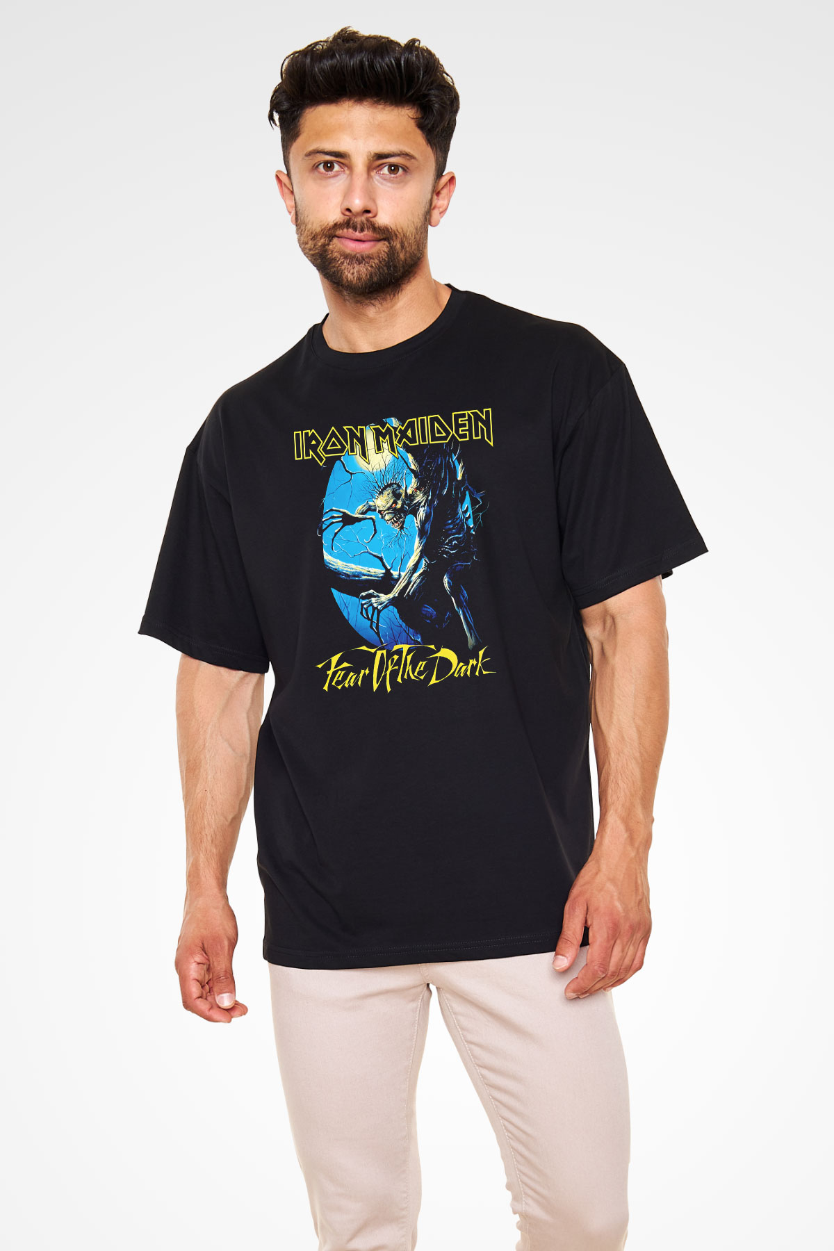 Iron Maiden Siyah Unisex Oversize Tişört T-Shirt