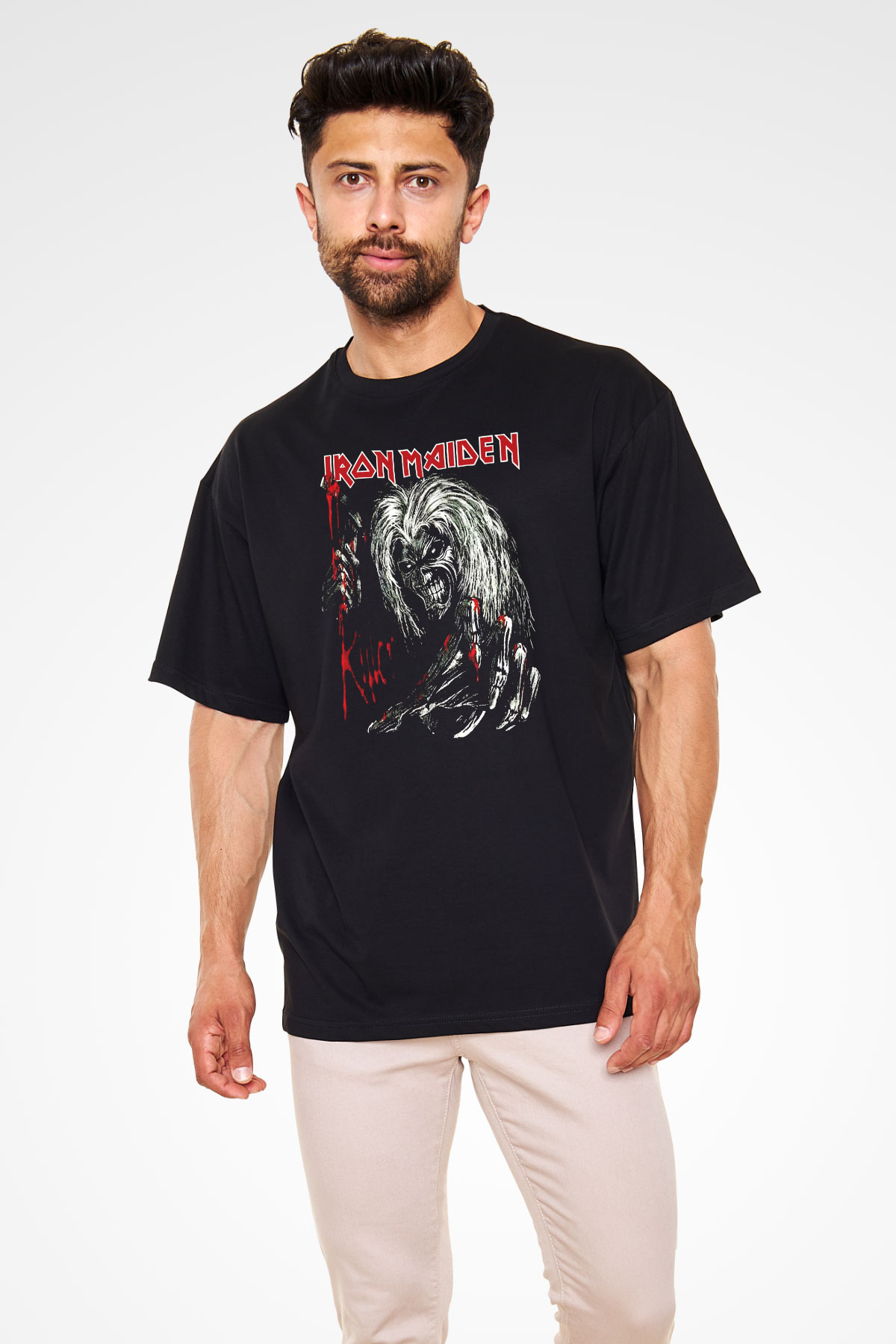 Iron Maiden Siyah Unisex Oversize Tişört T-Shirt
