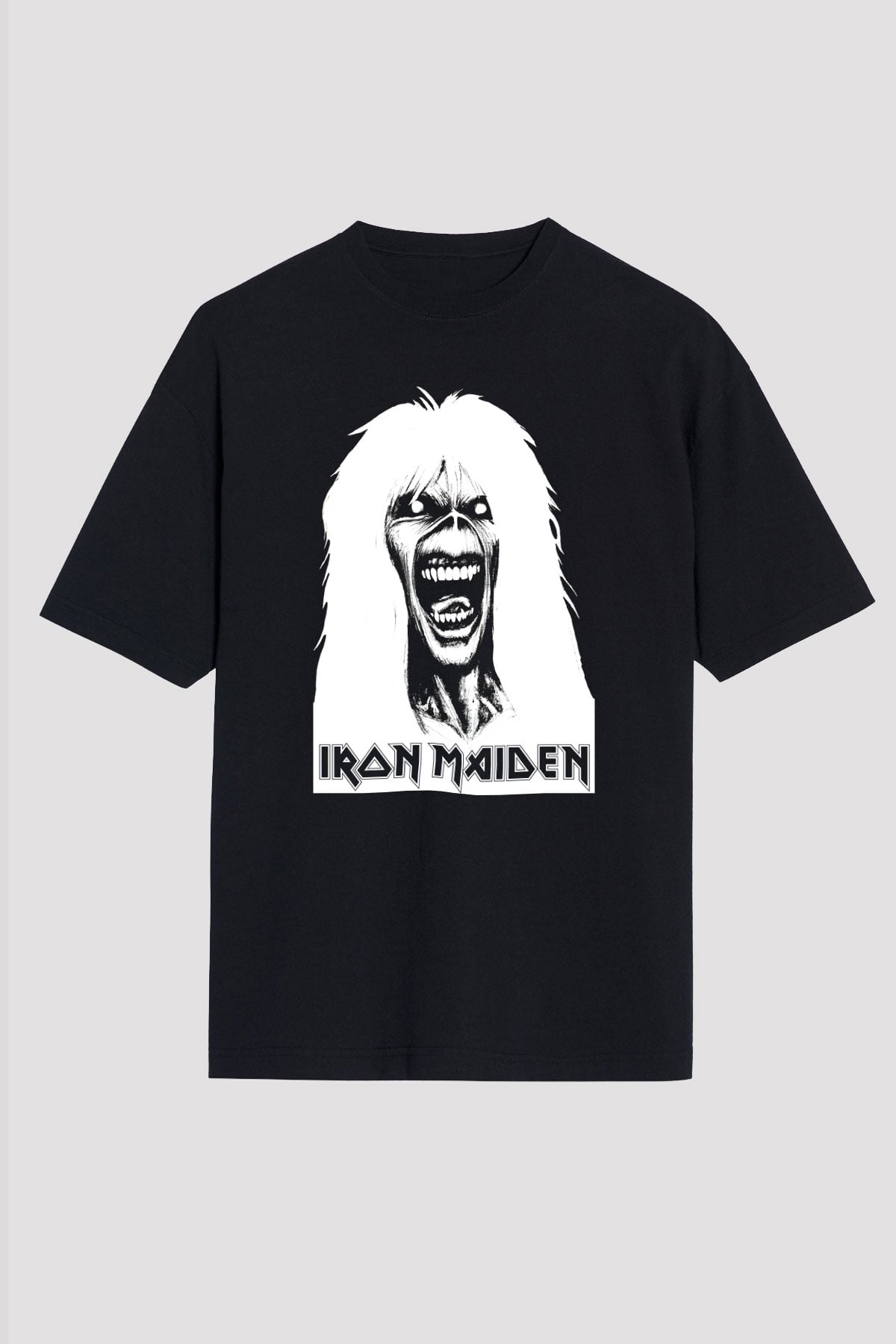 Iron Maiden Siyah Unisex Oversize Tişört T-Shirt