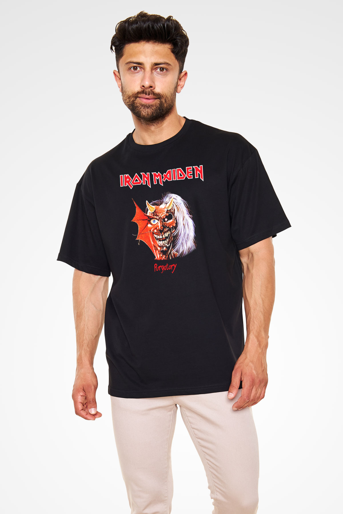 Iron Maiden Siyah Unisex Oversize Tişört T-Shirt