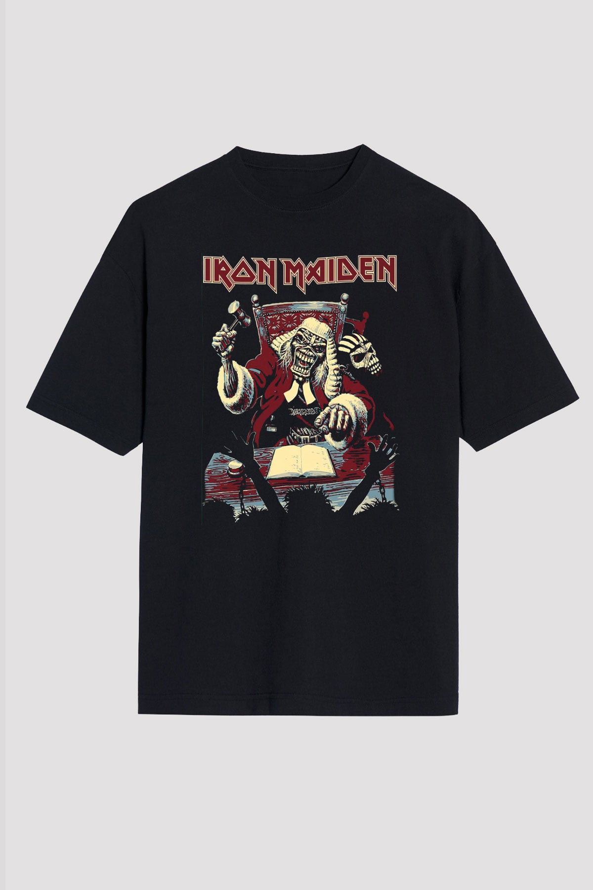 Iron Maiden Siyah Unisex Oversize Tişört T-Shirt