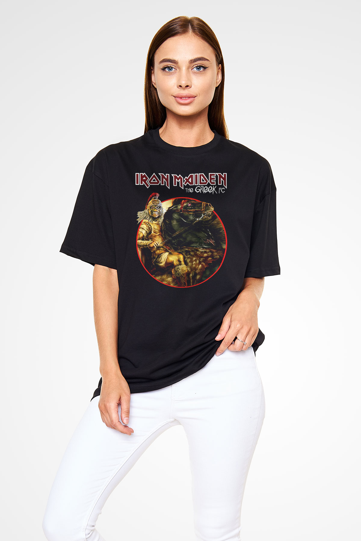 Iron Maiden Siyah Unisex Oversize Tişört T-Shirt