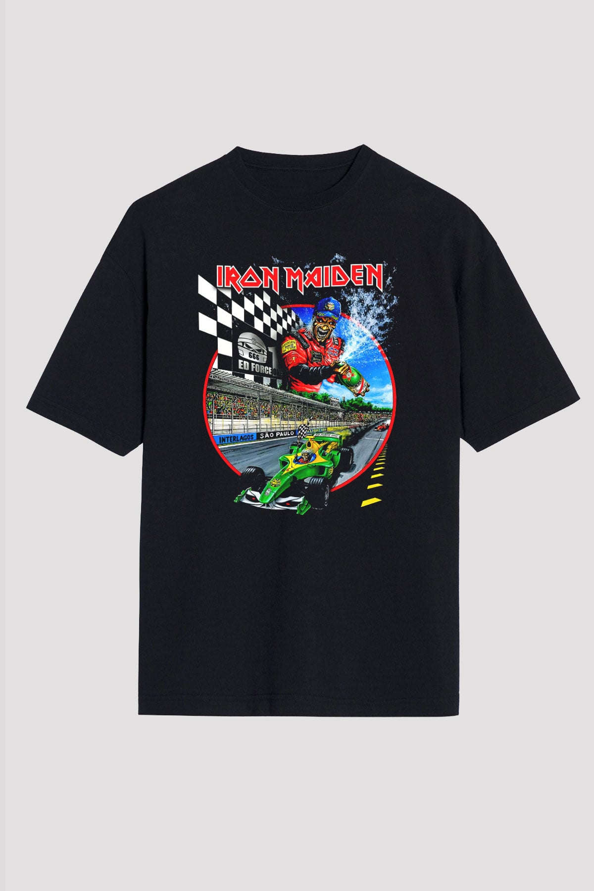 Iron Maiden Siyah Unisex Oversize Tişört T-Shirt