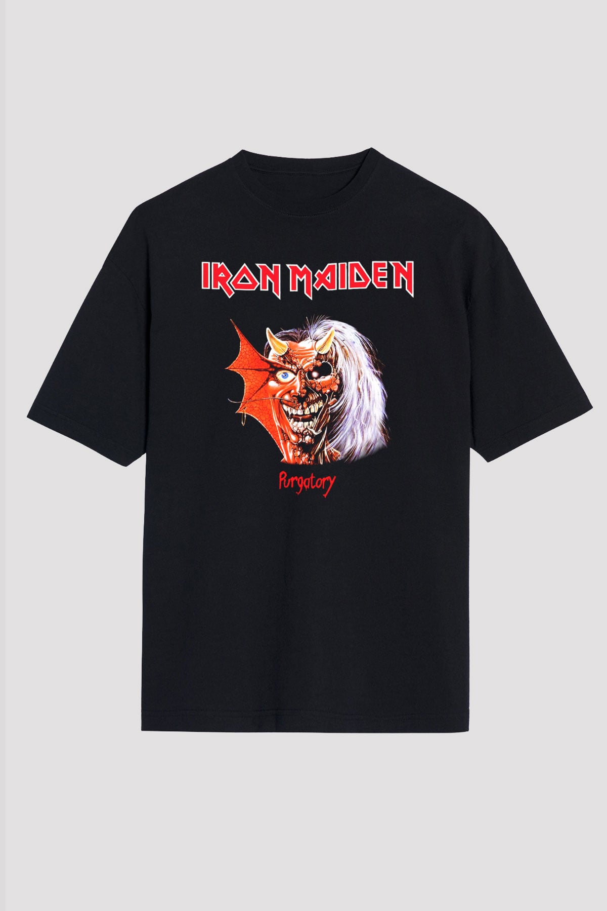 Iron Maiden Siyah Unisex Oversize Tişört T-Shirt
