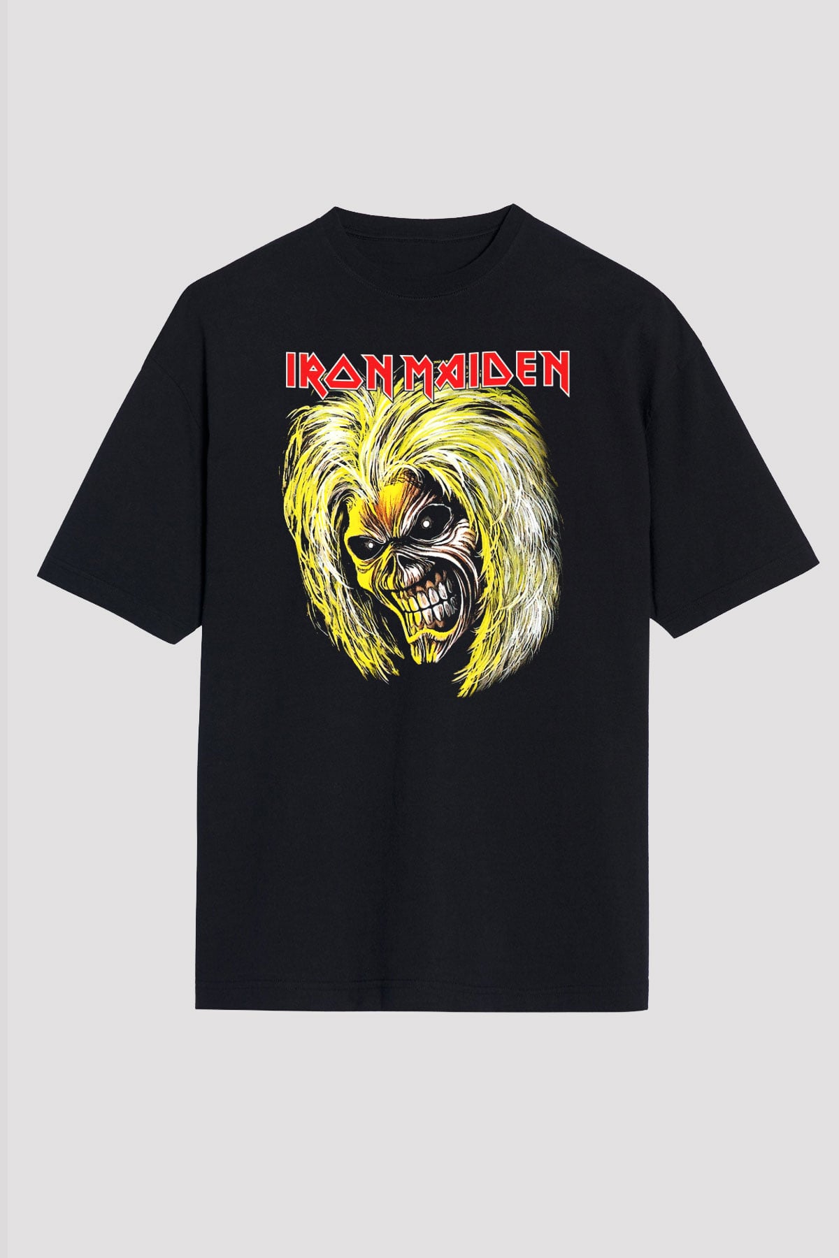 Iron Maiden Siyah Unisex Oversize Tişört T-Shirt