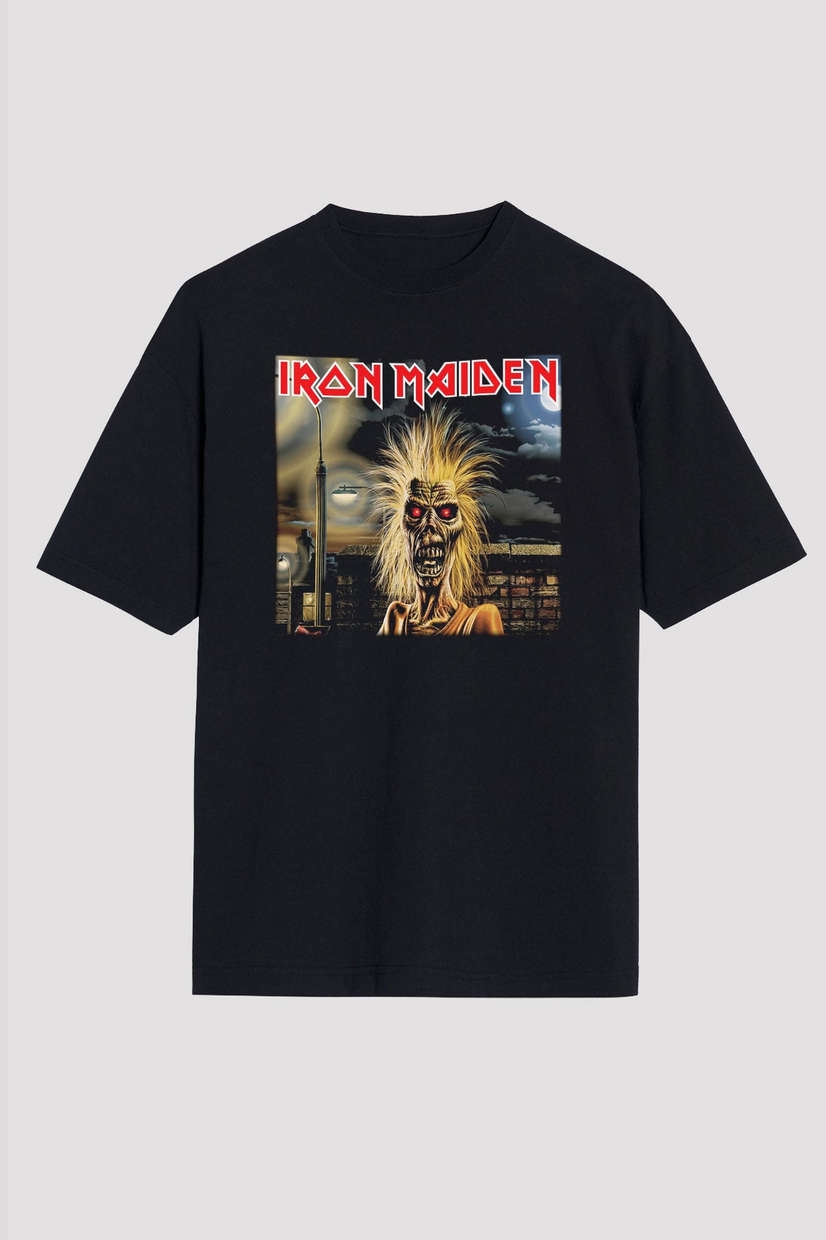 Iron Maiden Siyah Unisex Oversize Tişört T-Shirt