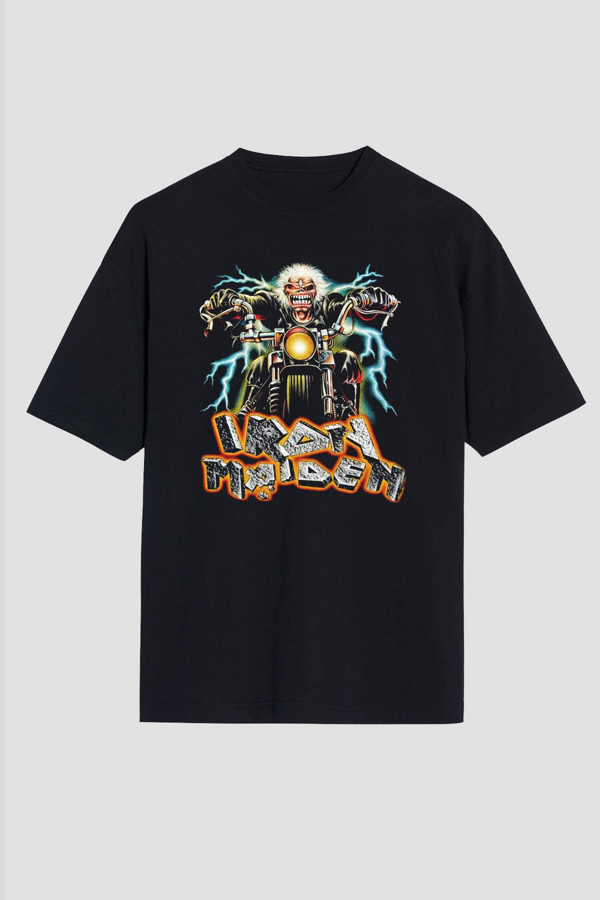 Iron Maiden Siyah Unisex Oversize Tişört T-Shirt