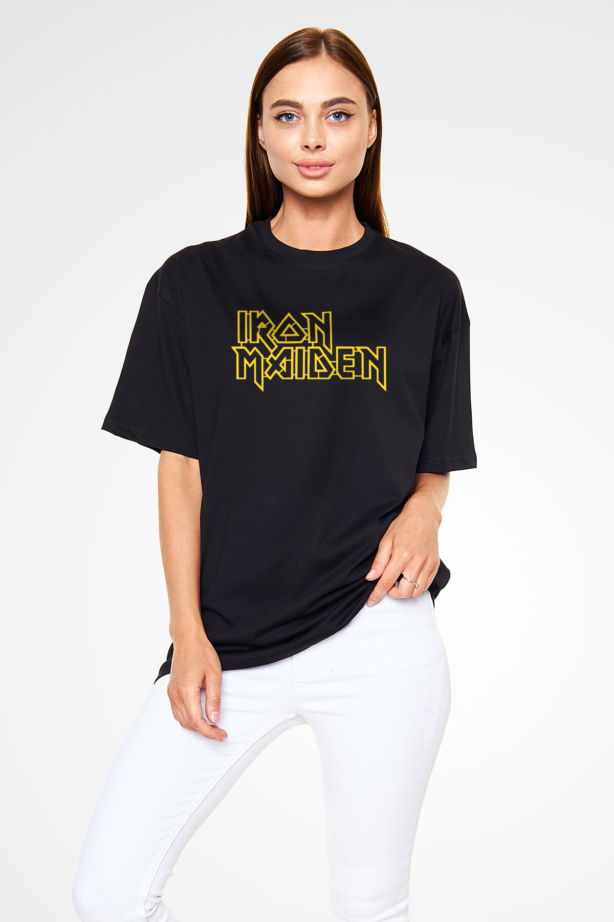 Iron Maiden Siyah Unisex Oversize Tişört T-Shirt