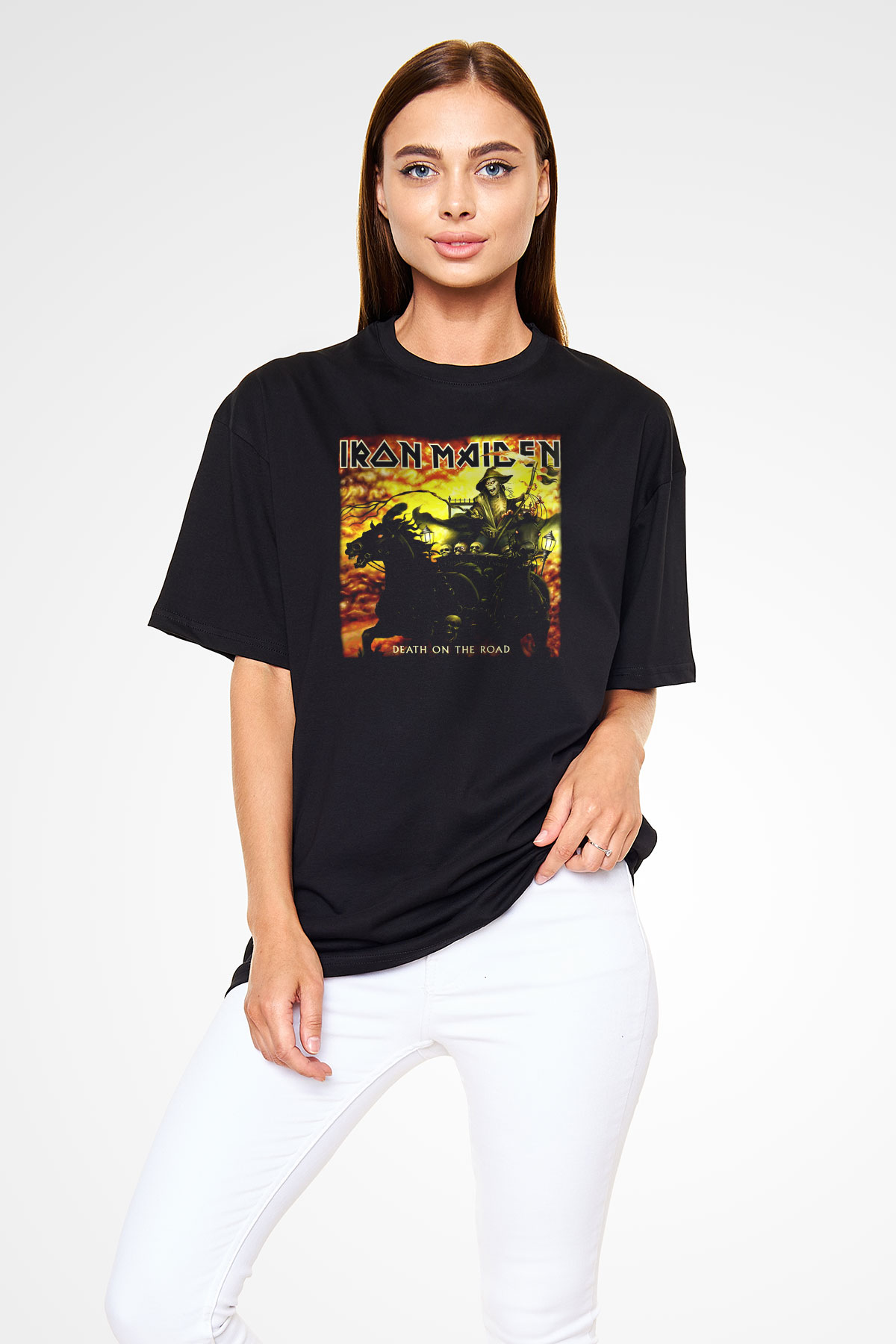 Iron Maiden Siyah Unisex Oversize Tişört T-Shirt