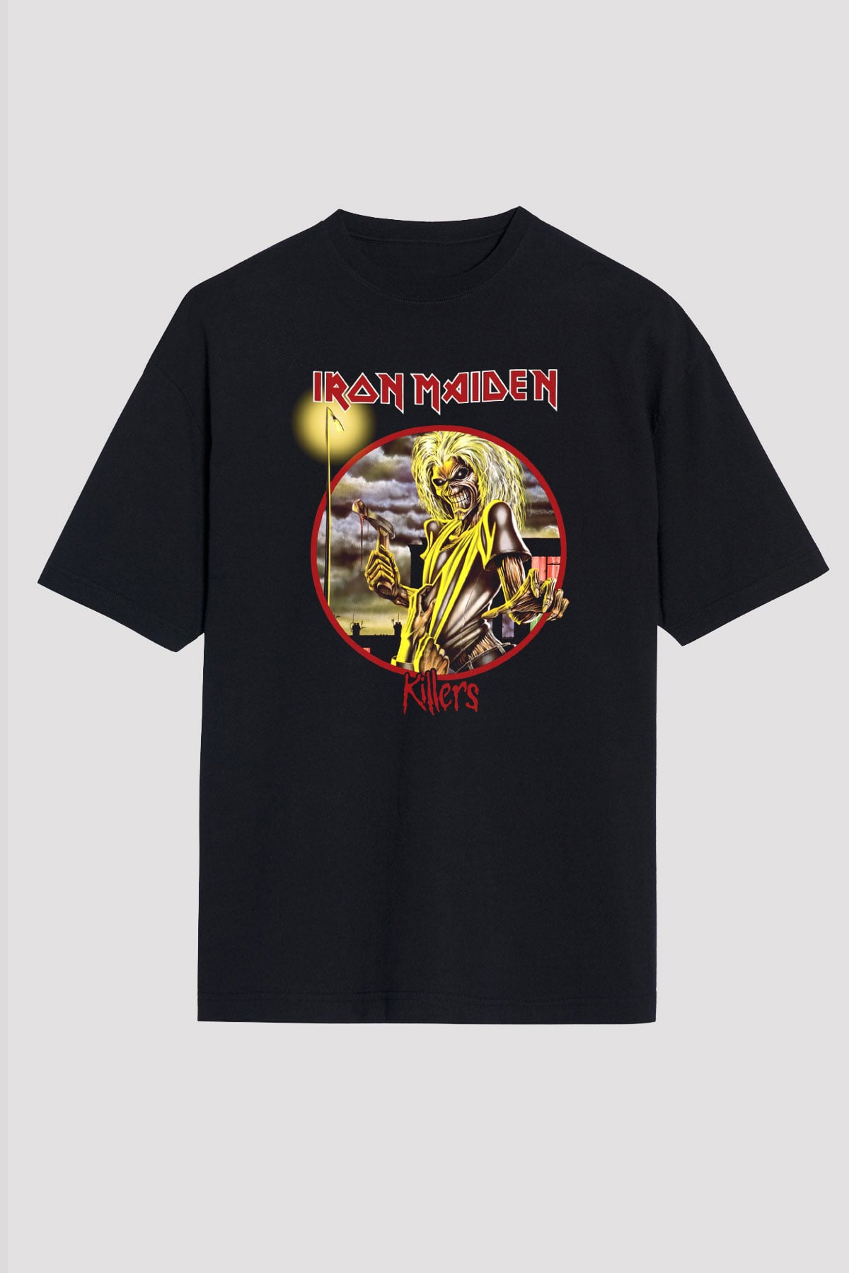 Iron Maiden Siyah Unisex Oversize Tişört T-Shirt
