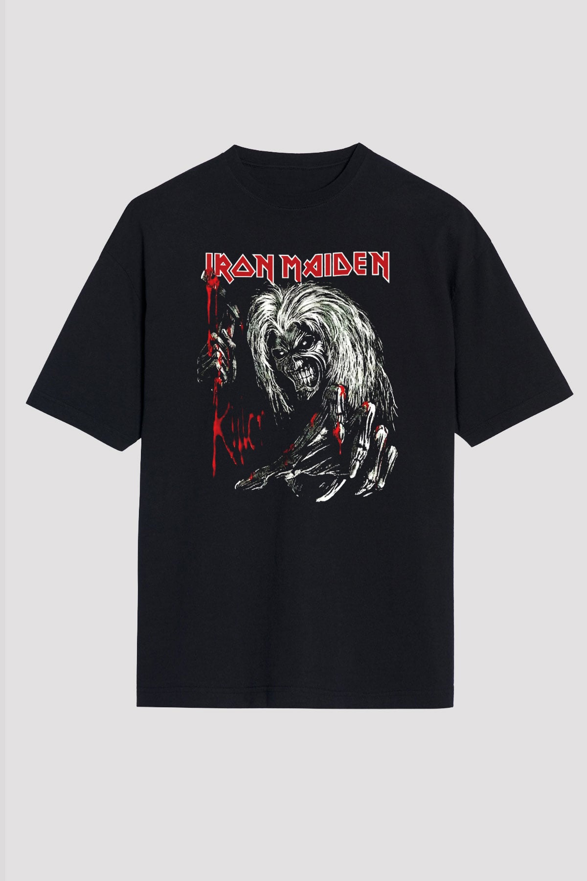 Iron Maiden Siyah Unisex Oversize Tişört T-Shirt