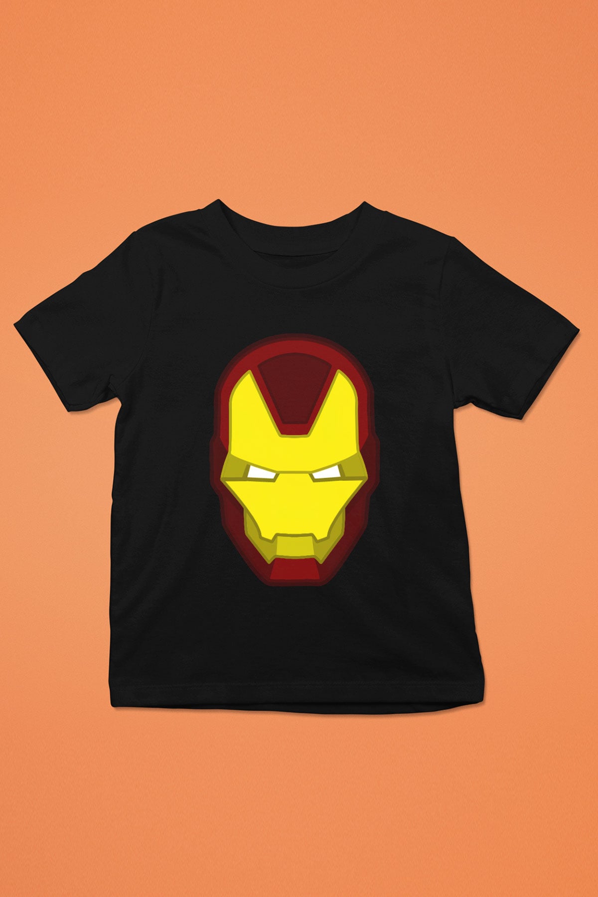 Iron Man Baskılı Siyah Unisex Çocuk Tişört