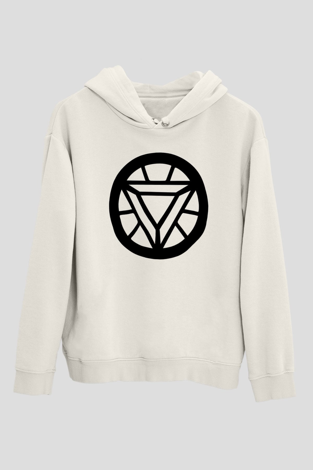 Iron Man Beyaz Unisex Hoodie