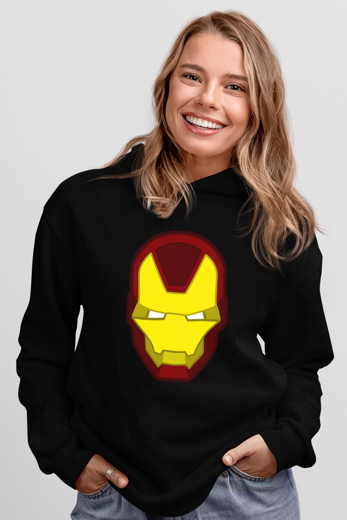 Iron Man Siyah Unisex Hoodie