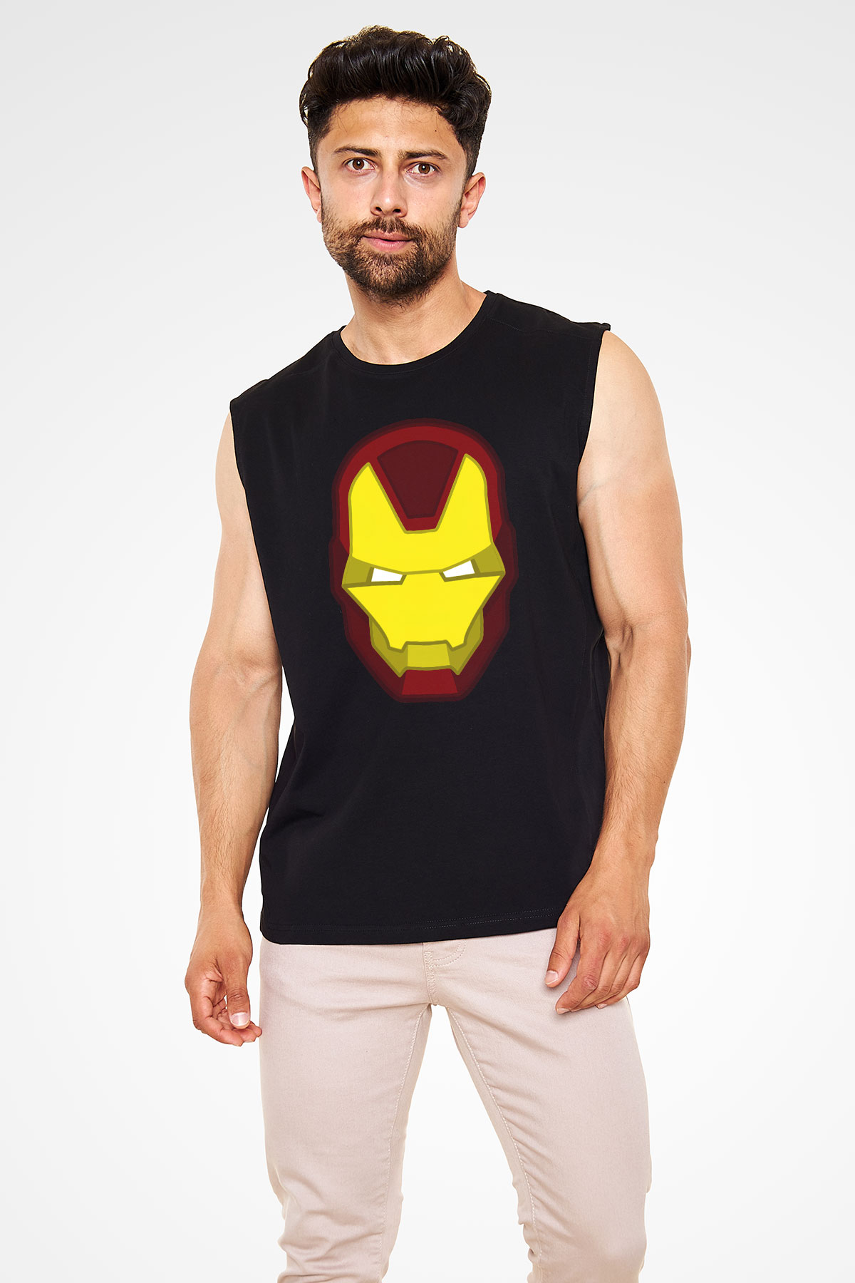 Iron Man Siyah Unisex Kolsuz Tişört