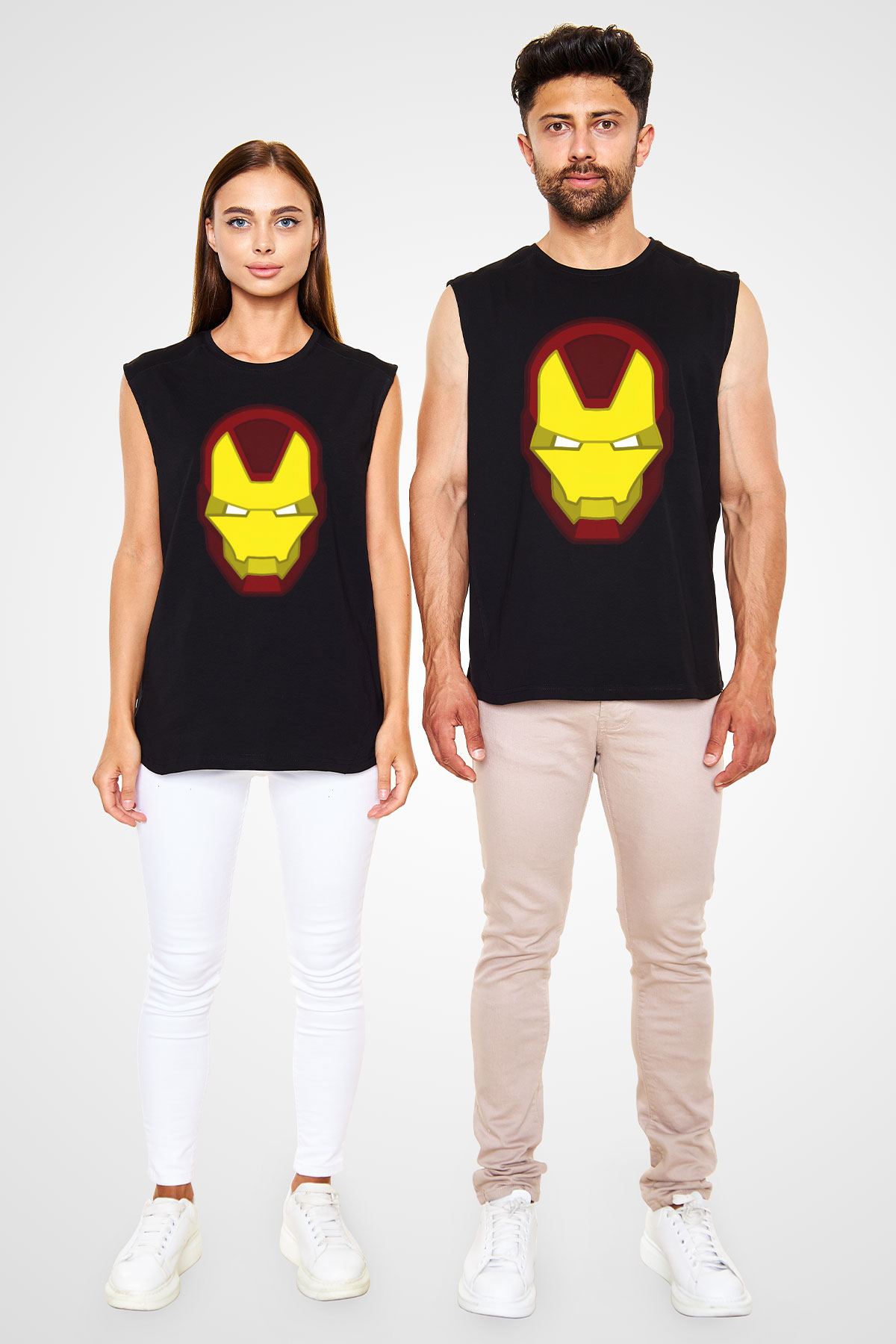 Iron Man Siyah Unisex Kolsuz Tişört