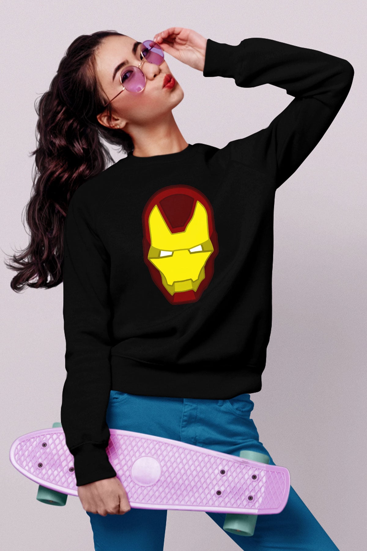 Iron Man Siyah Unisex Sweatshirt