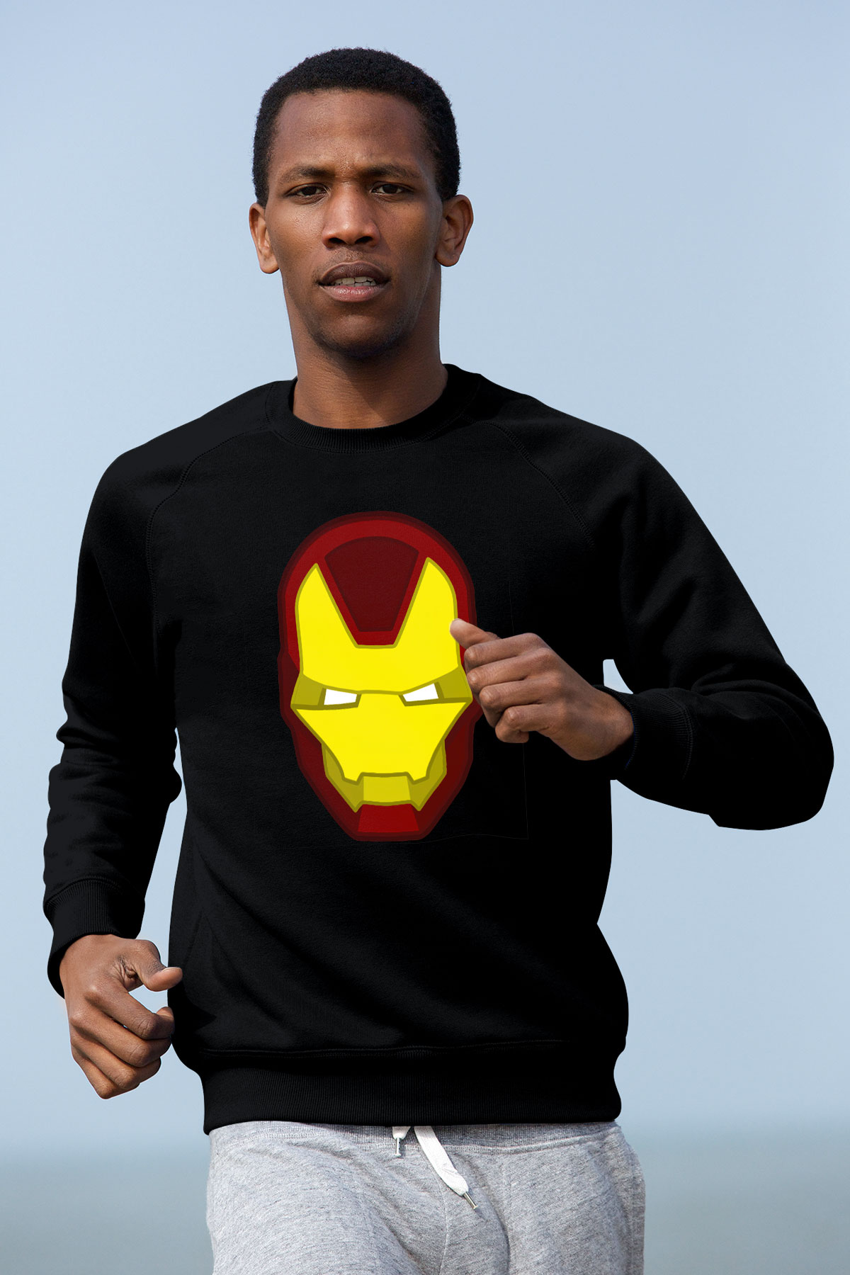 Iron Man Siyah Unisex Sweatshirt