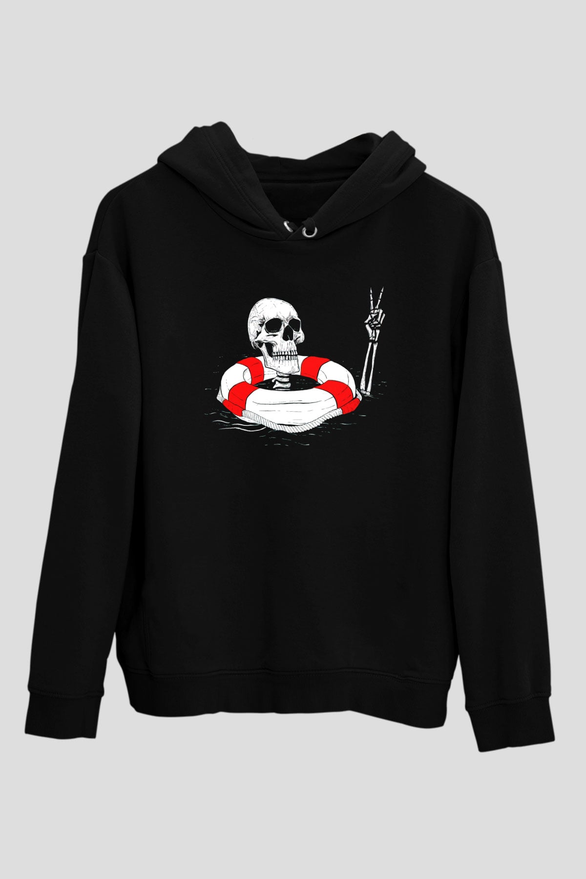 İskeletSiyah  Unisex Hoodie
