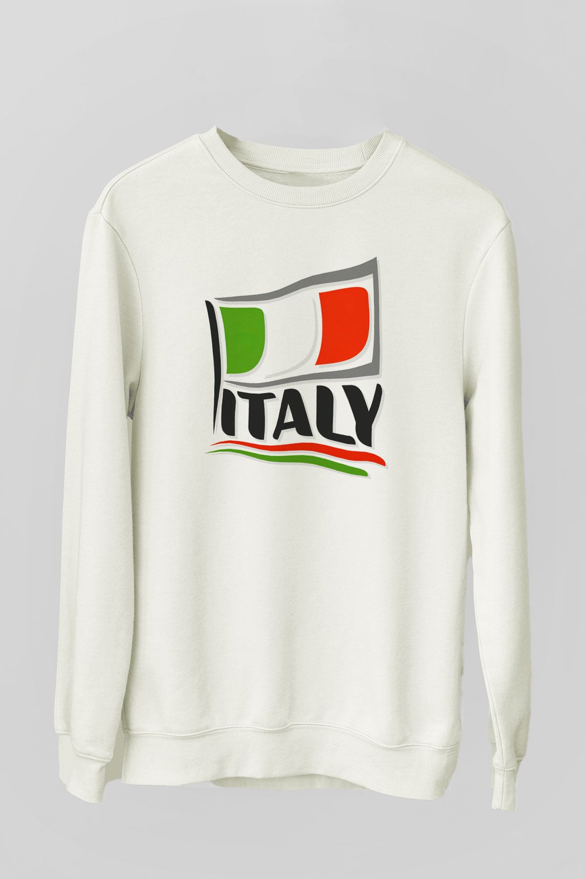 İtalya Beyaz Unisex Sweatshirt