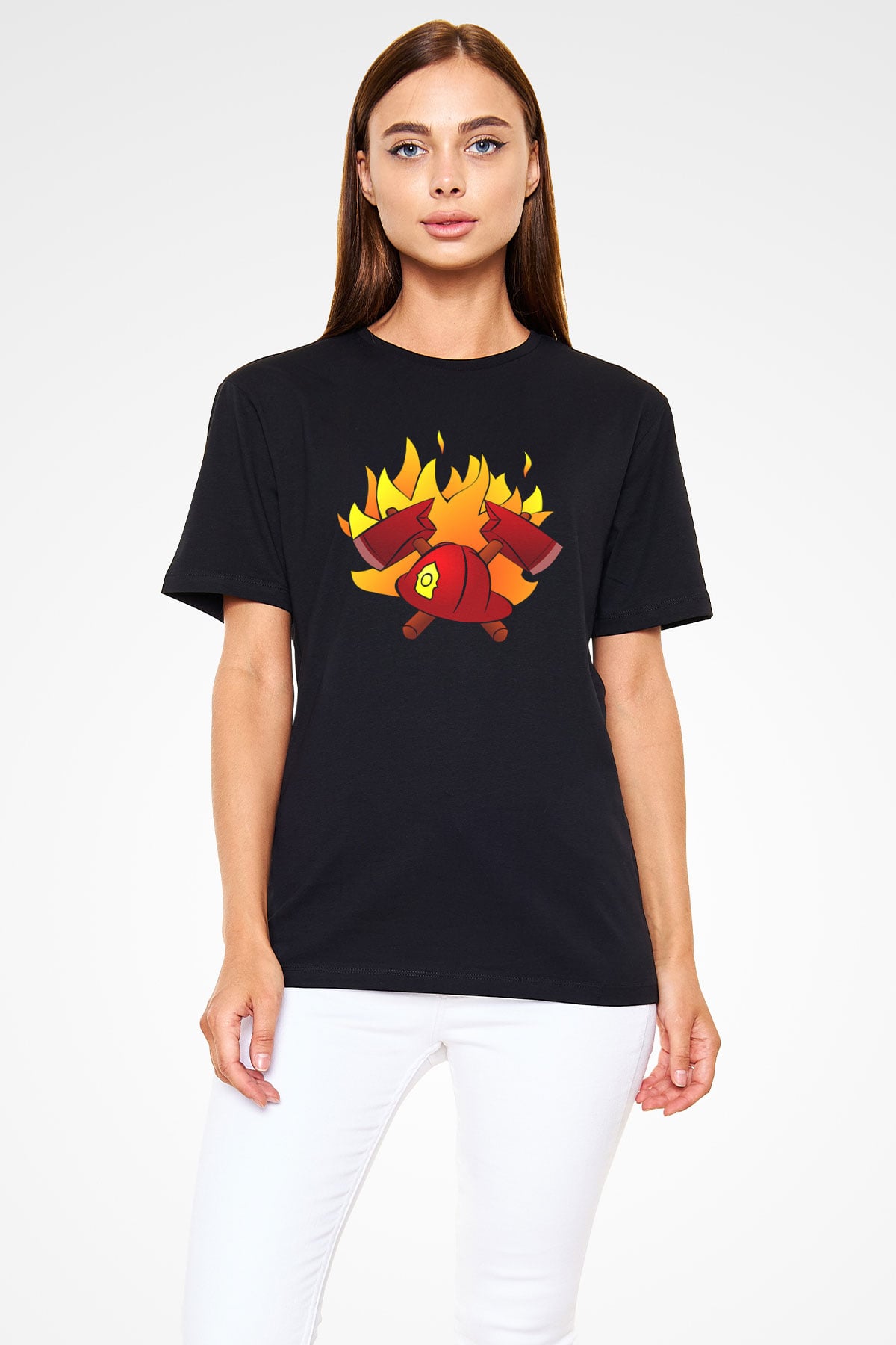 İtfaiyeci Beyaz Unisex Tişört T-Shirt - TişörtFabrikası