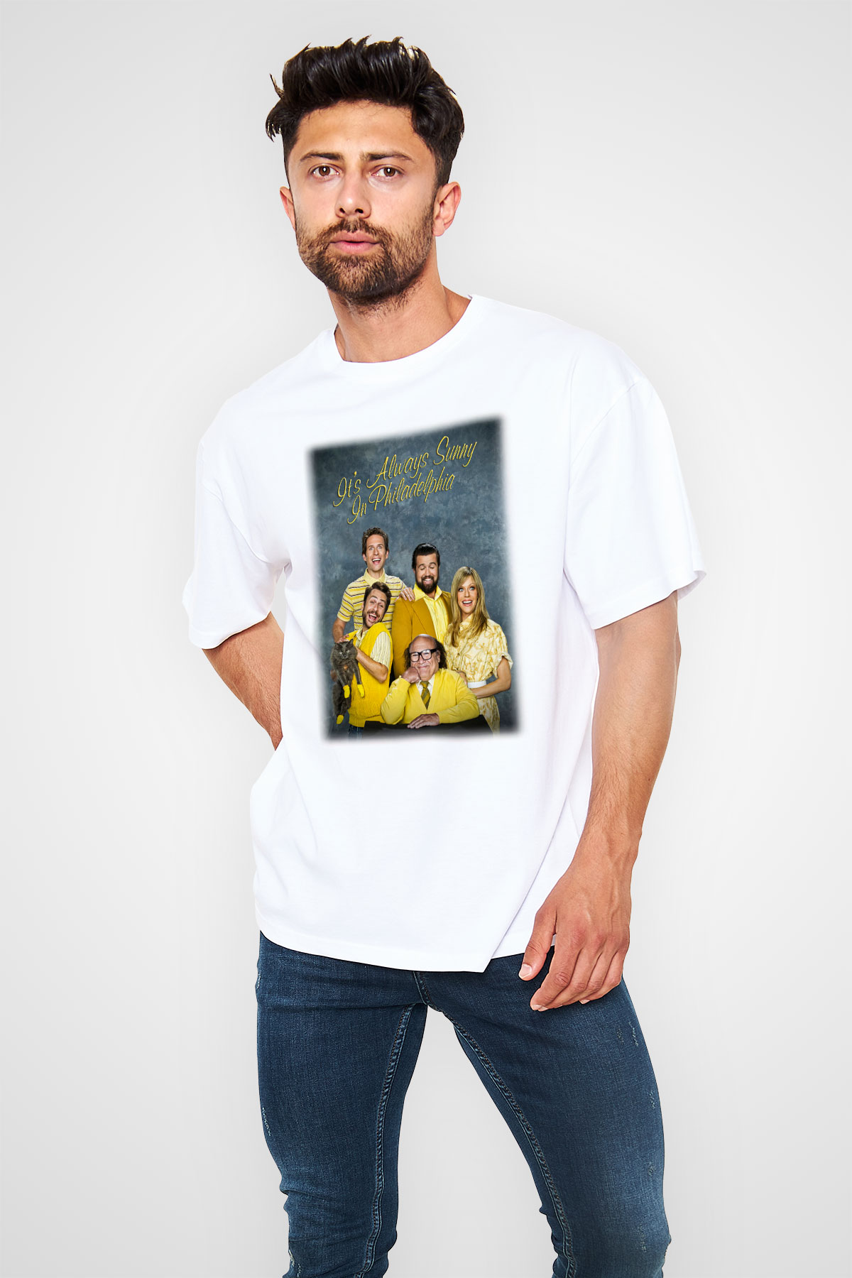 It's Always Sunny in Philadelphia Beyaz Unisex Oversize Tişört T-Shirt