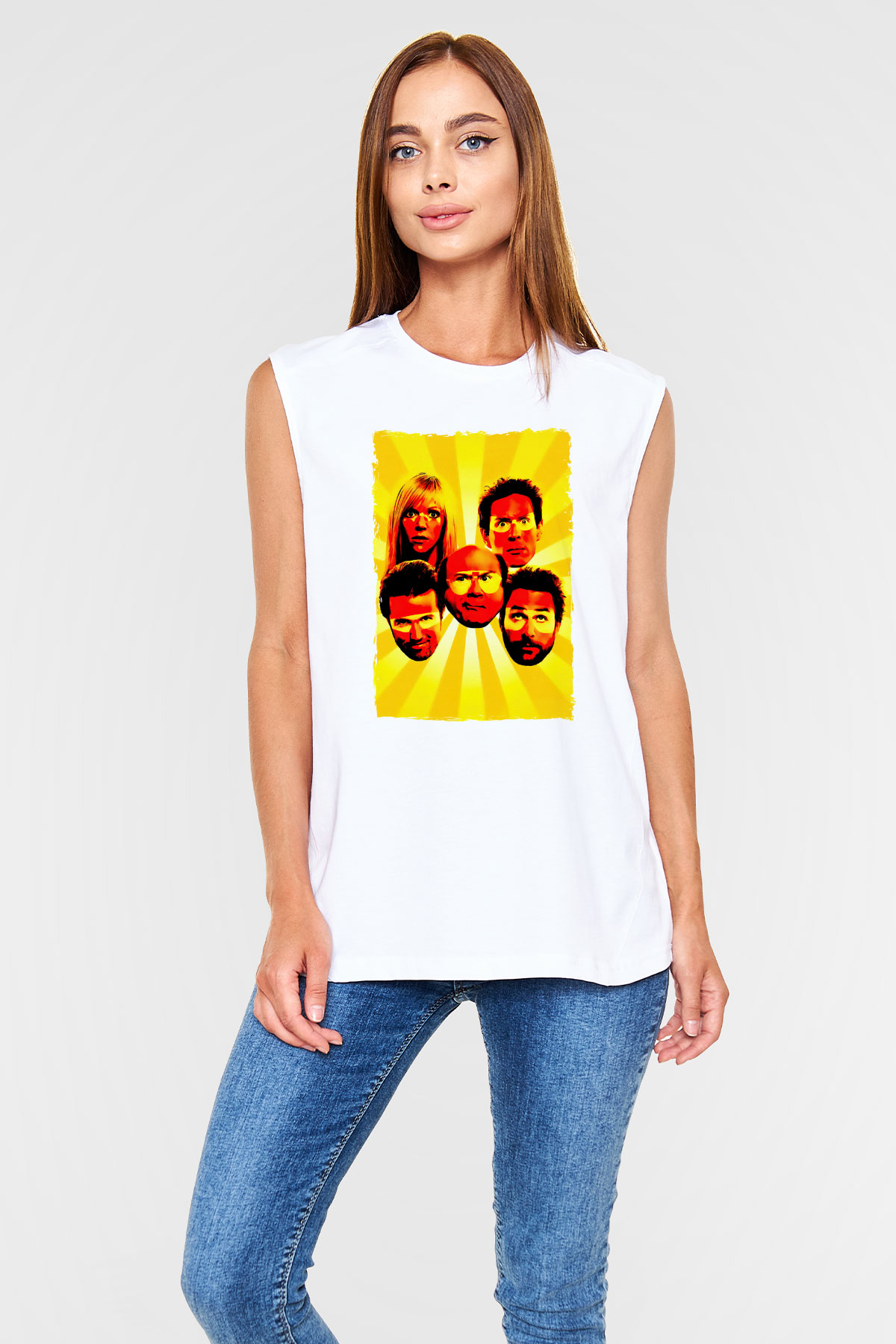 It's Always Sunny in Philadelphia Beyaz Unisex Kolsuz Tişört