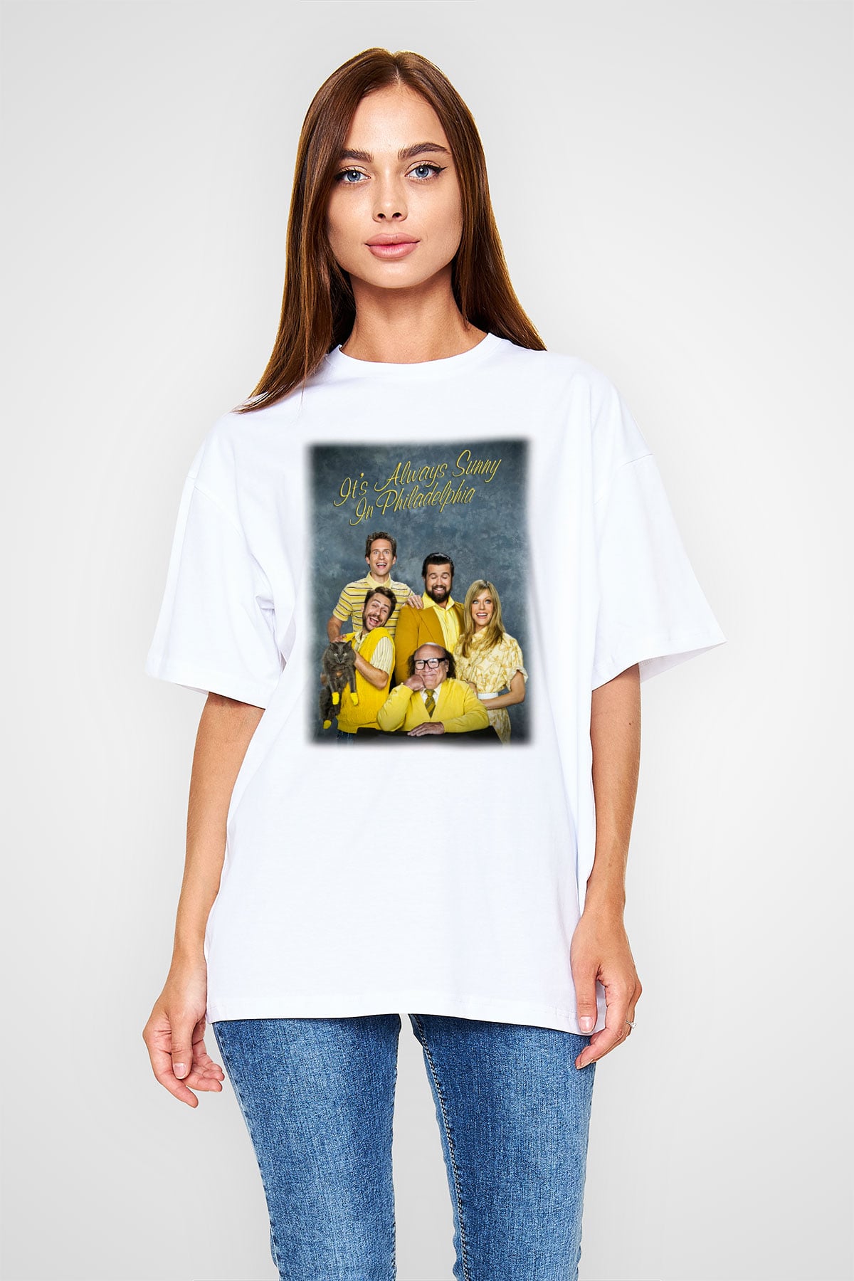 It's Always Sunny in Philadelphia Beyaz Unisex Oversize Tişört T-Shirt