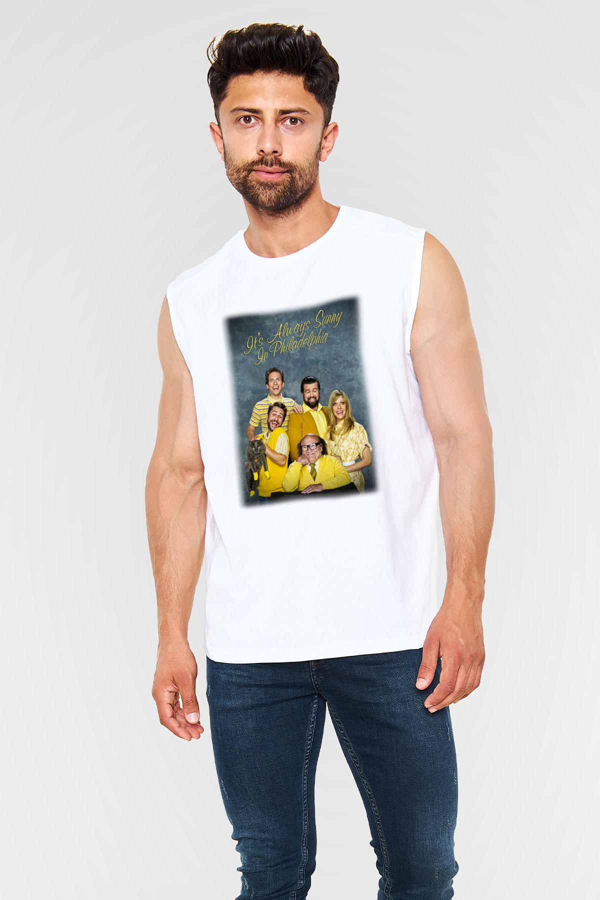 It's Always Sunny in Philadelphia Beyaz Unisex Kolsuz Tişört