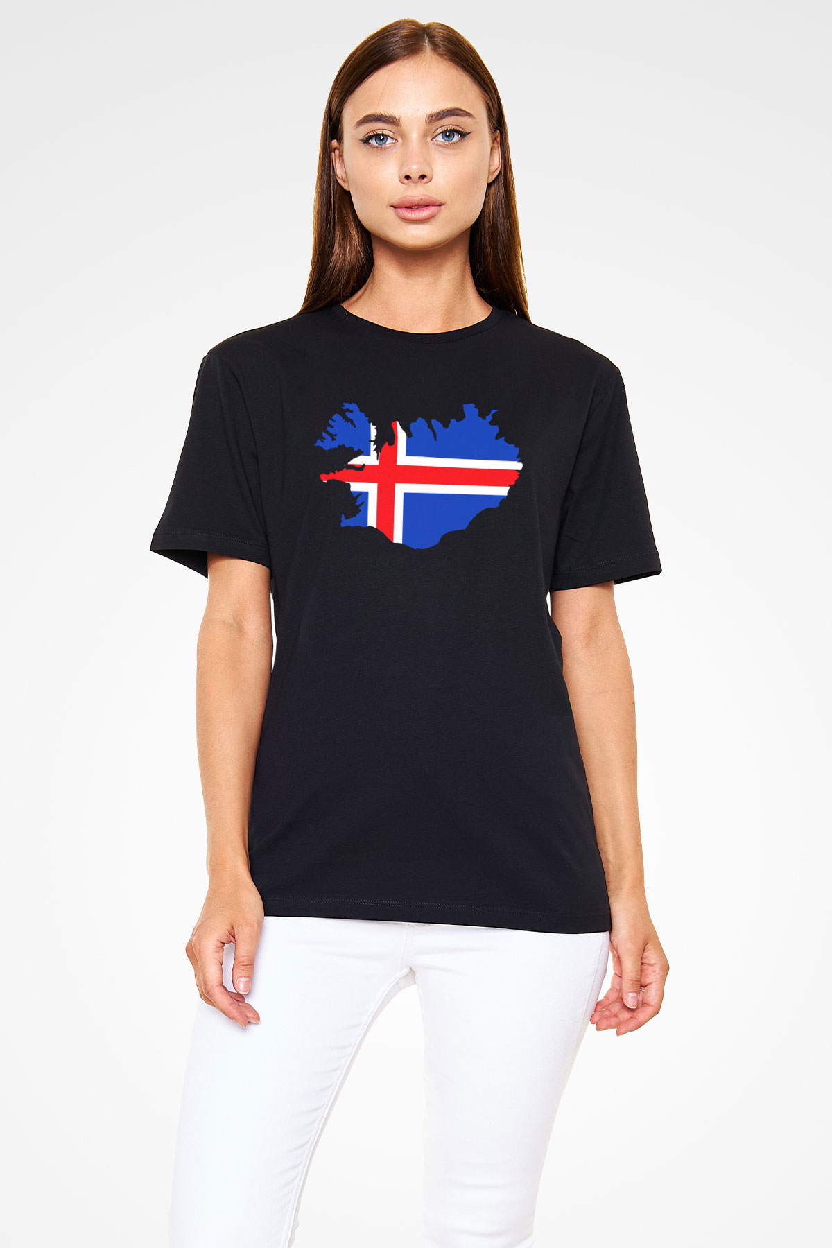 İzlanda Siyah Unisex Tişört T-Shirt - TişörtFabrikası