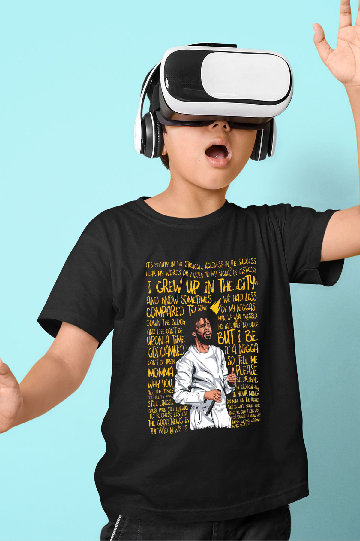 J. Cole Siyah Unisex Çocuk Tişört
