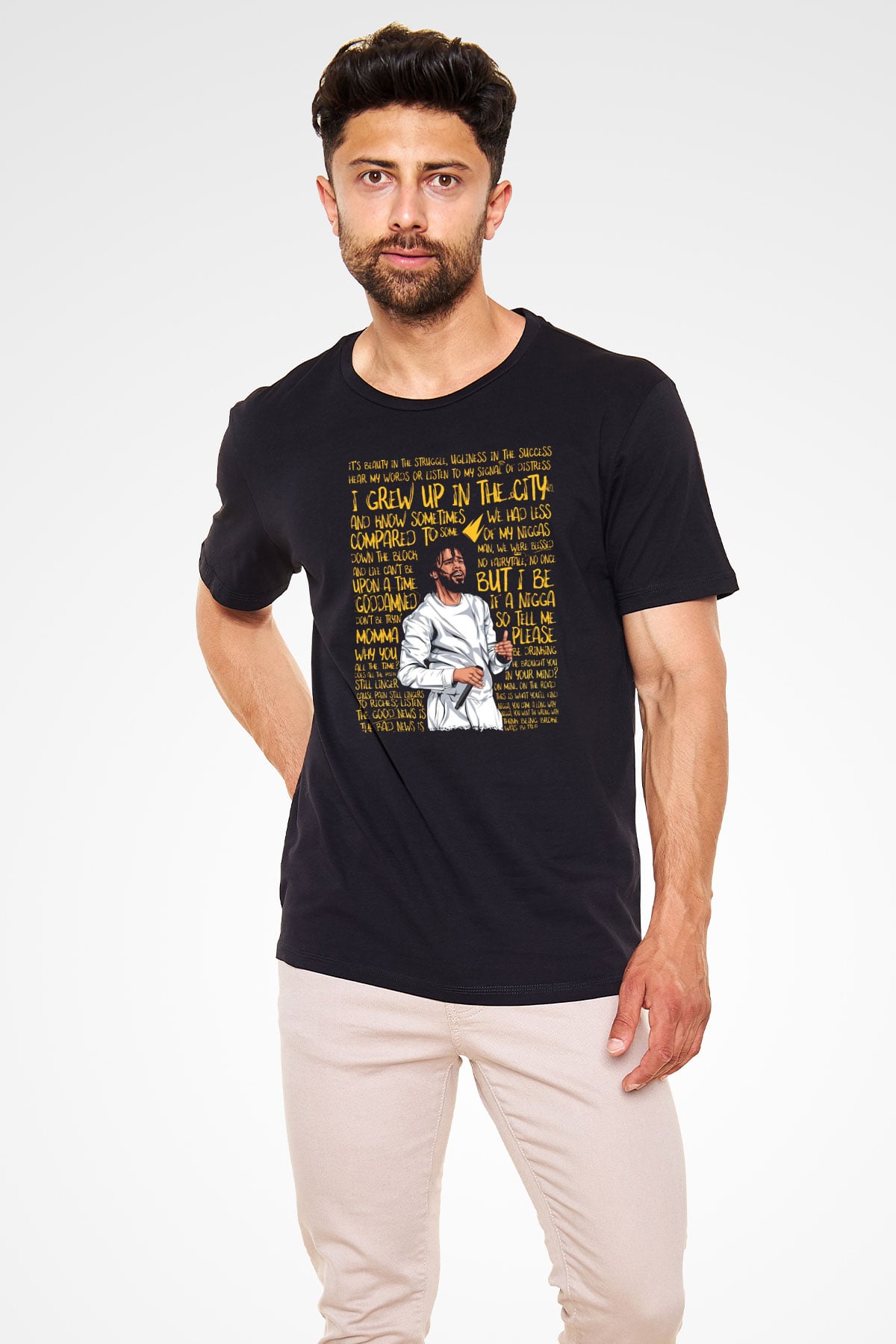 J. Cole Siyah Unisex Tişört T-Shirt - TişörtFabrikası