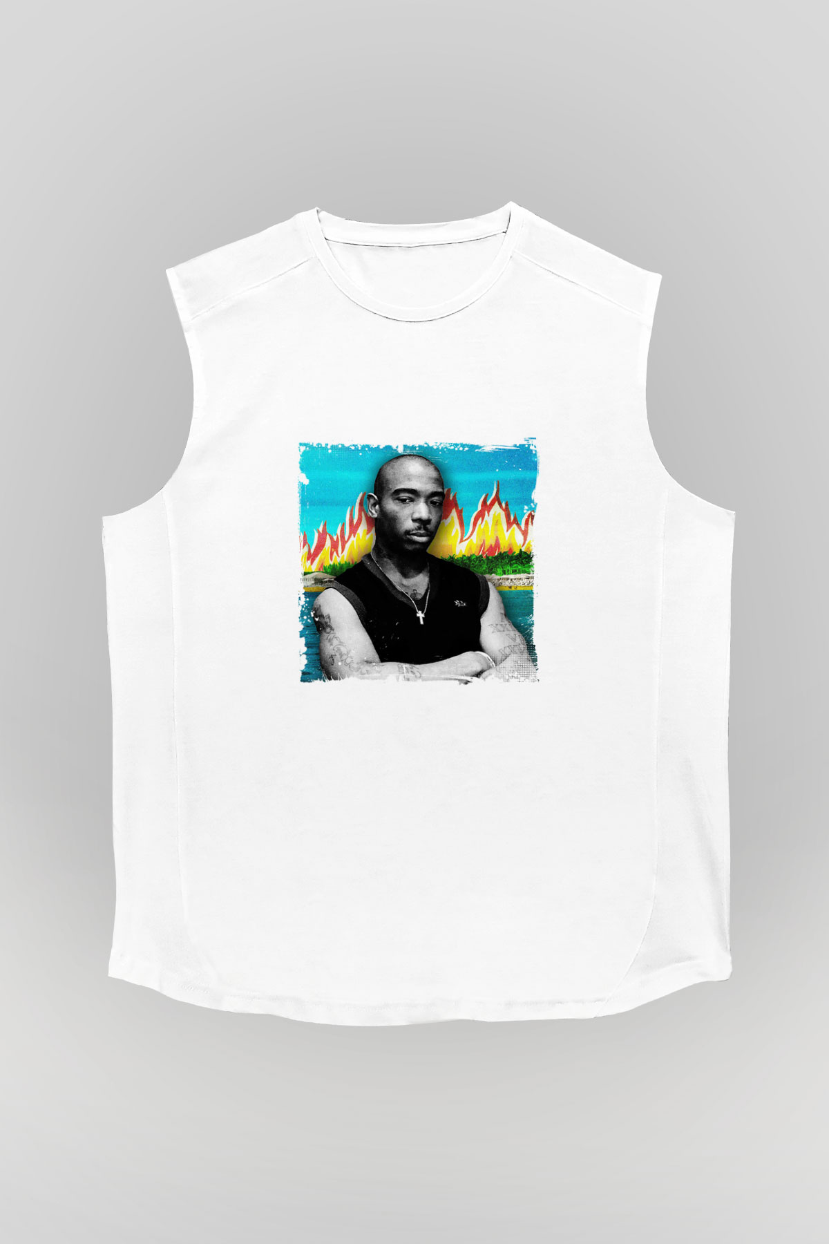 Ja Rule Baskılı Unisex Beyaz Kolsuz Tişört