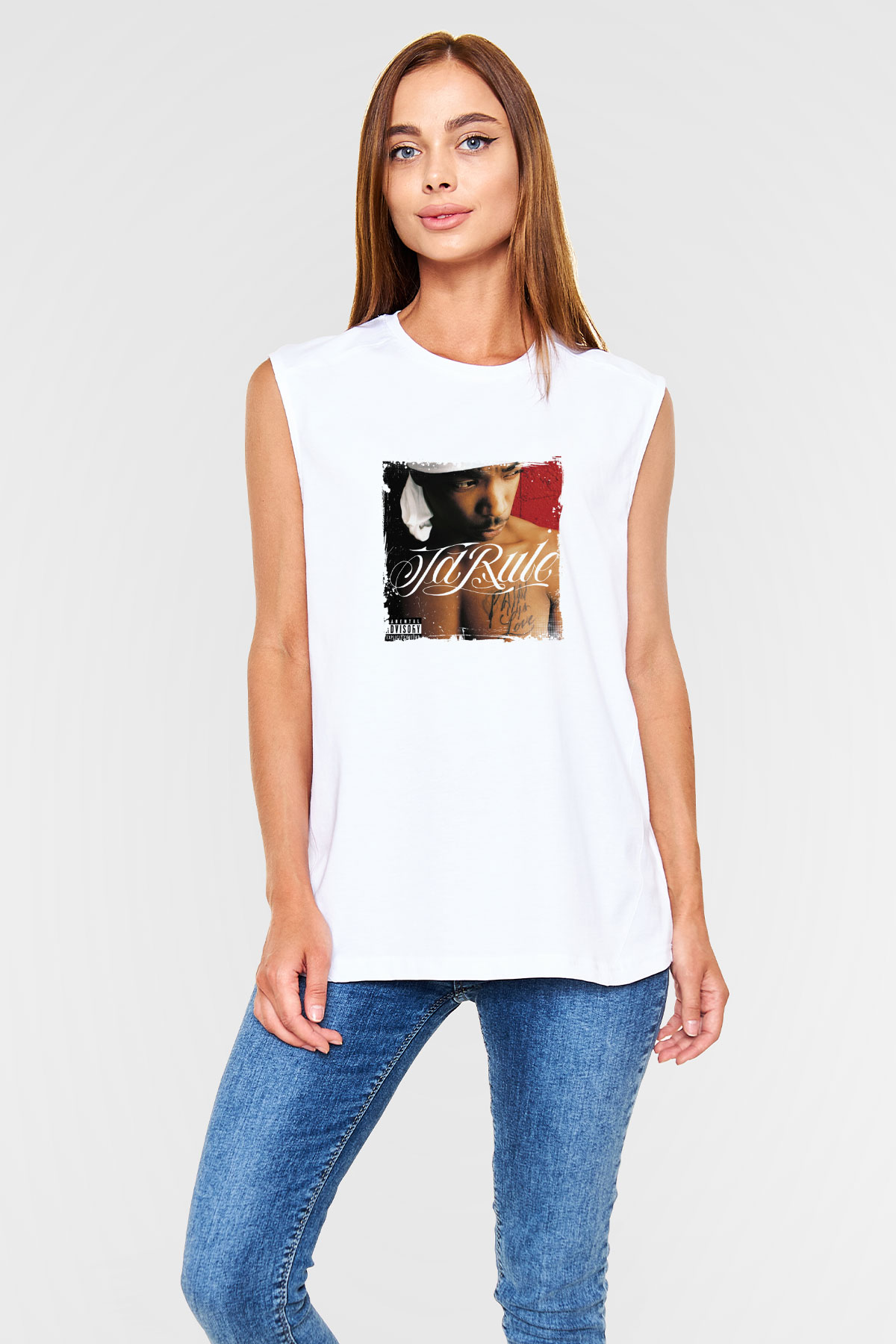 Ja Rule Baskılı Unisex Beyaz Kolsuz Tişört