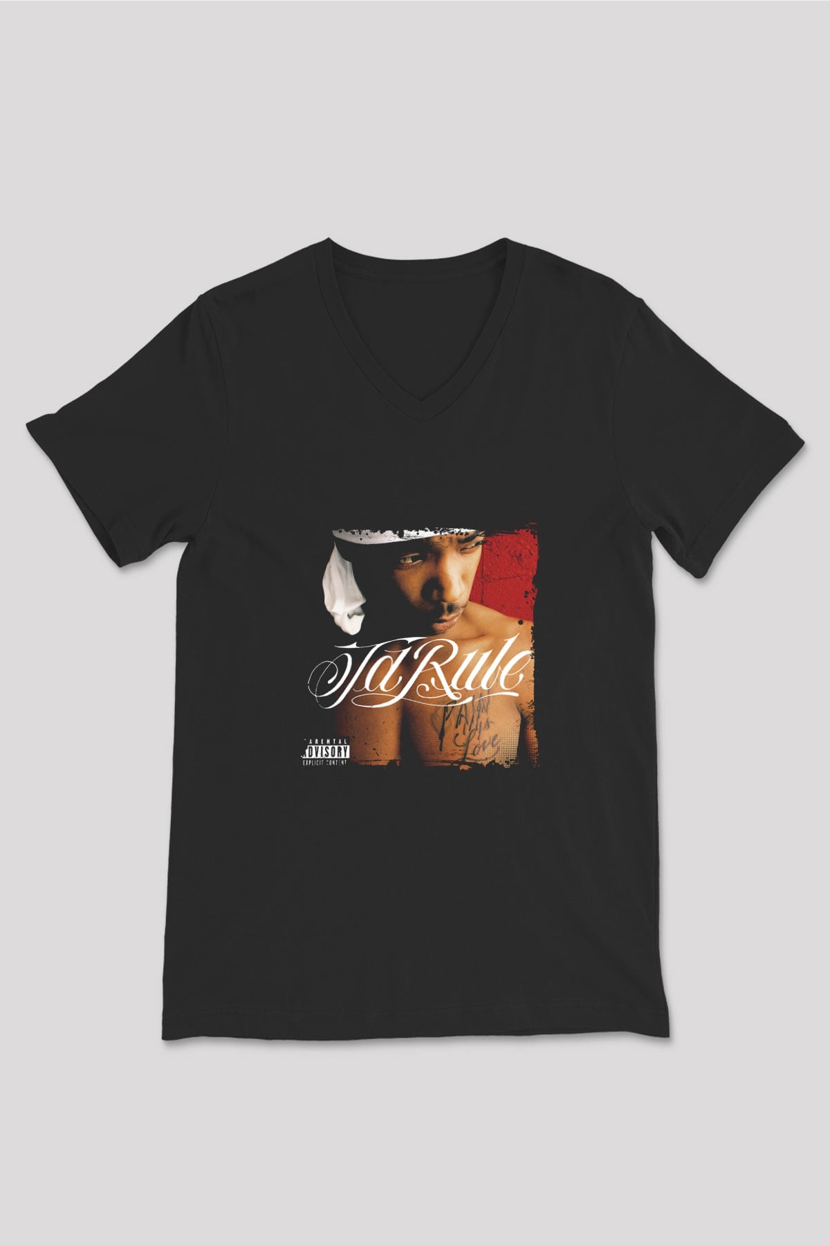 Ja Rule Baskılı Unisex Siyah V Yaka Tişört