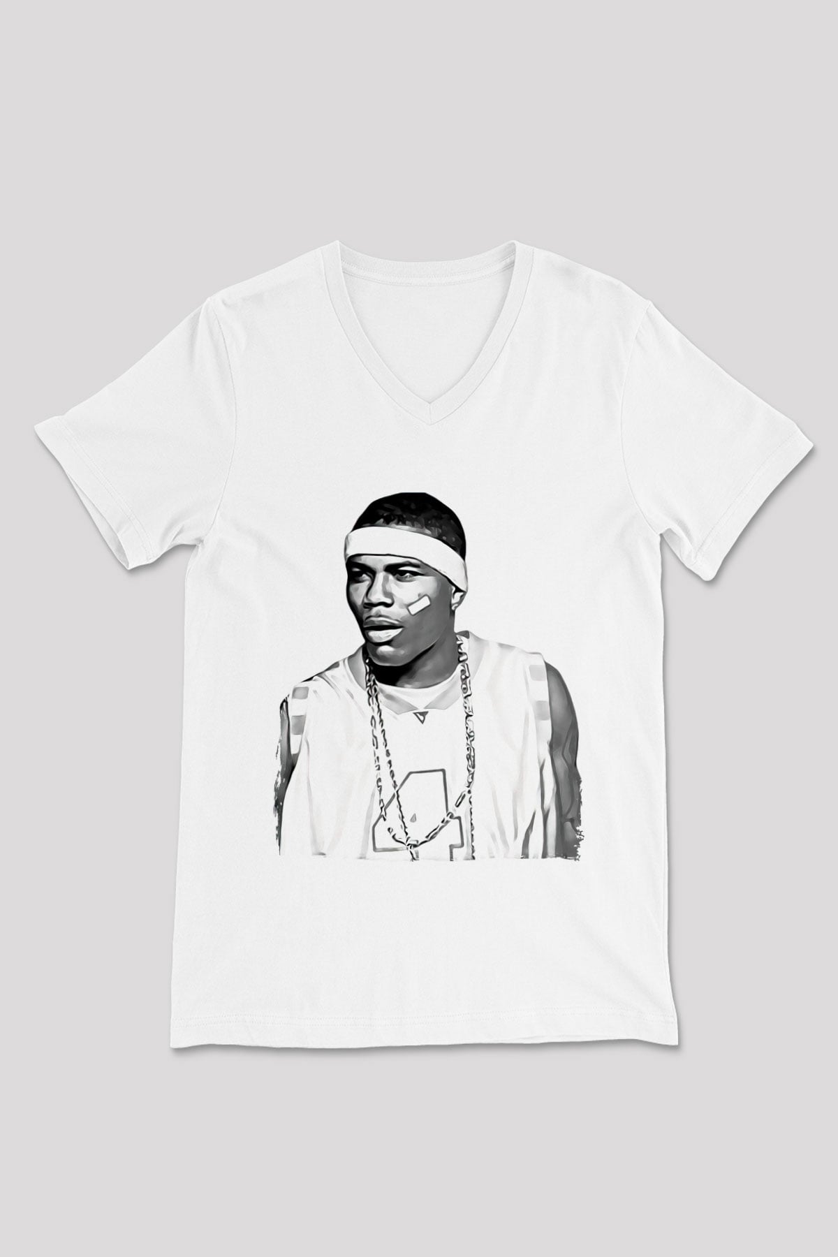 Ja Rule Beyaz Unisex V Yaka Tişört