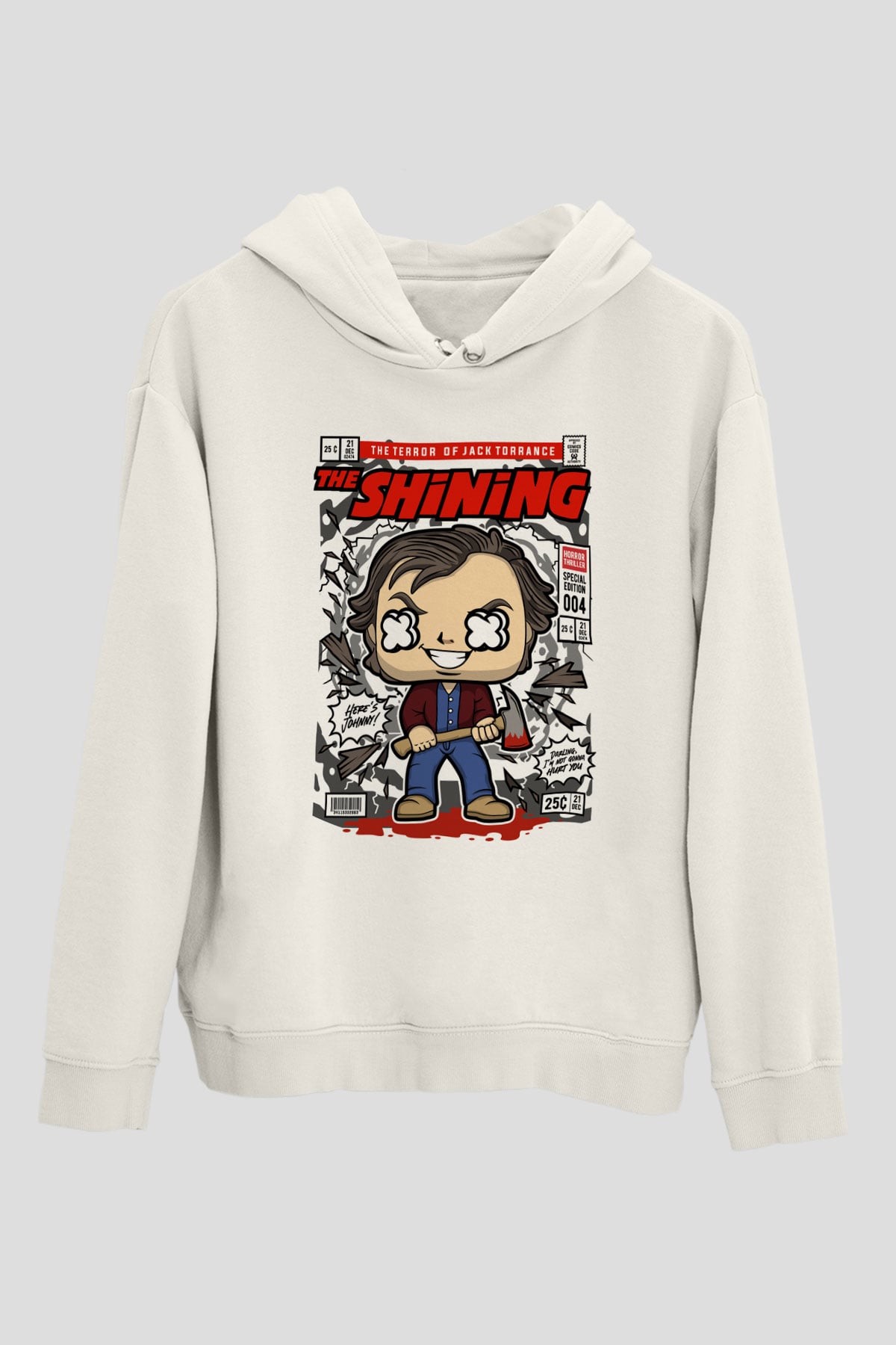 Jack Torrance The Shining Baskılı Unisex Beyaz Hoodie