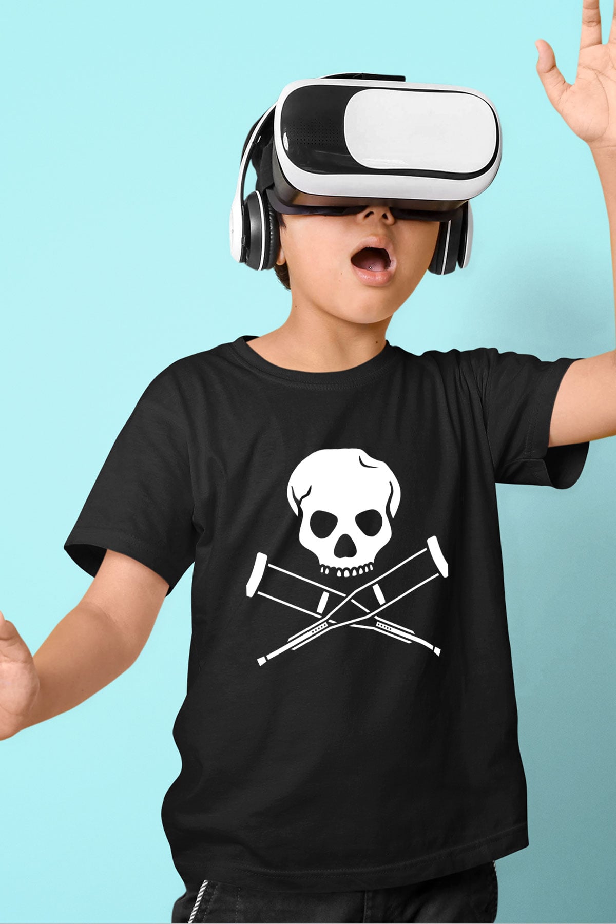 Jackass Baskılı Siyah Unisex Çocuk Tişört