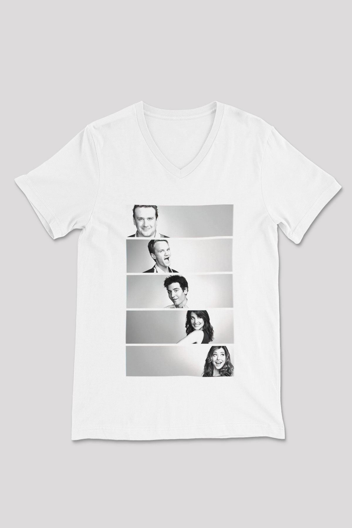 Jackass Beyaz Unisex V Yaka Tişört T-Shirt