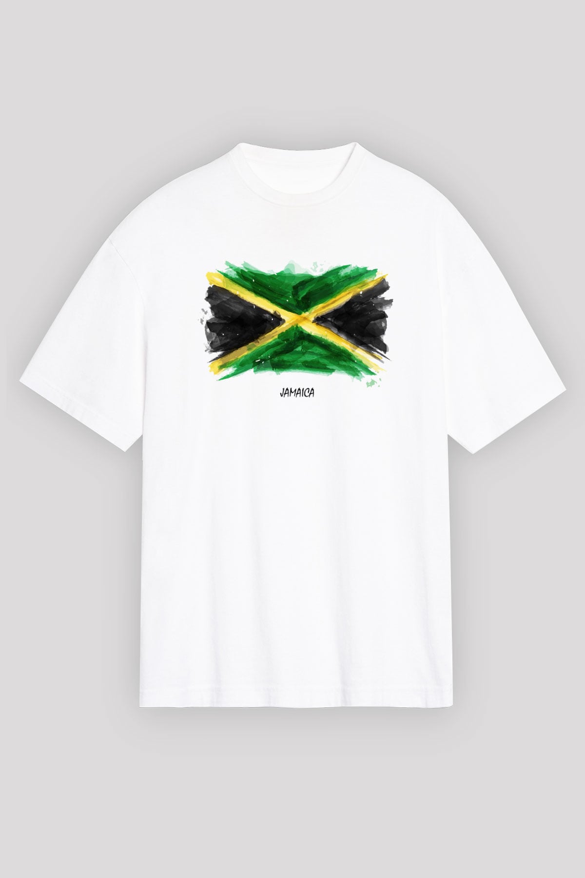 Jamaika Beyaz Unisex Oversize Tişört T-Shirt