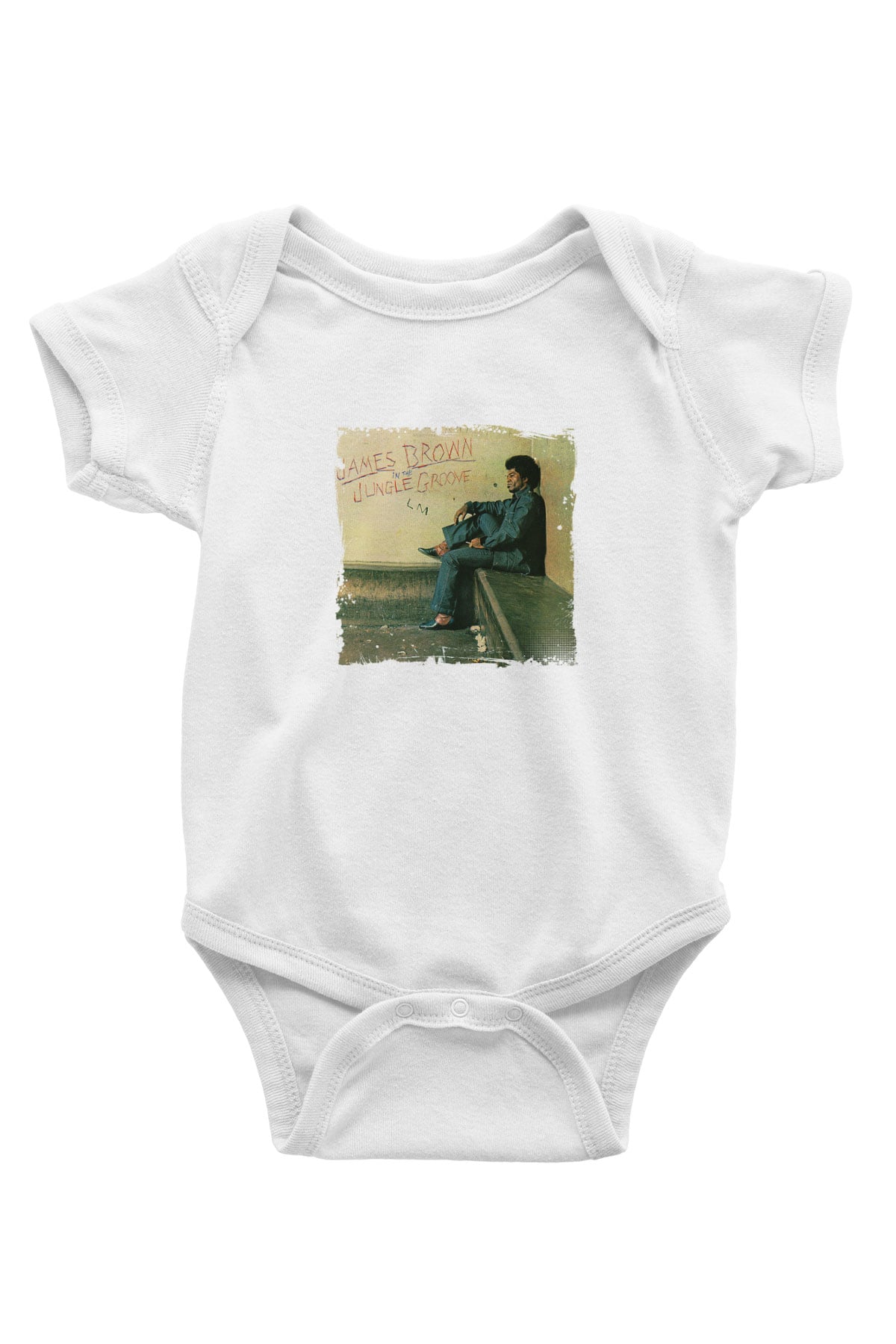 James Brown Baskılı Unisex Beyaz Bebek Body - Zıbın
