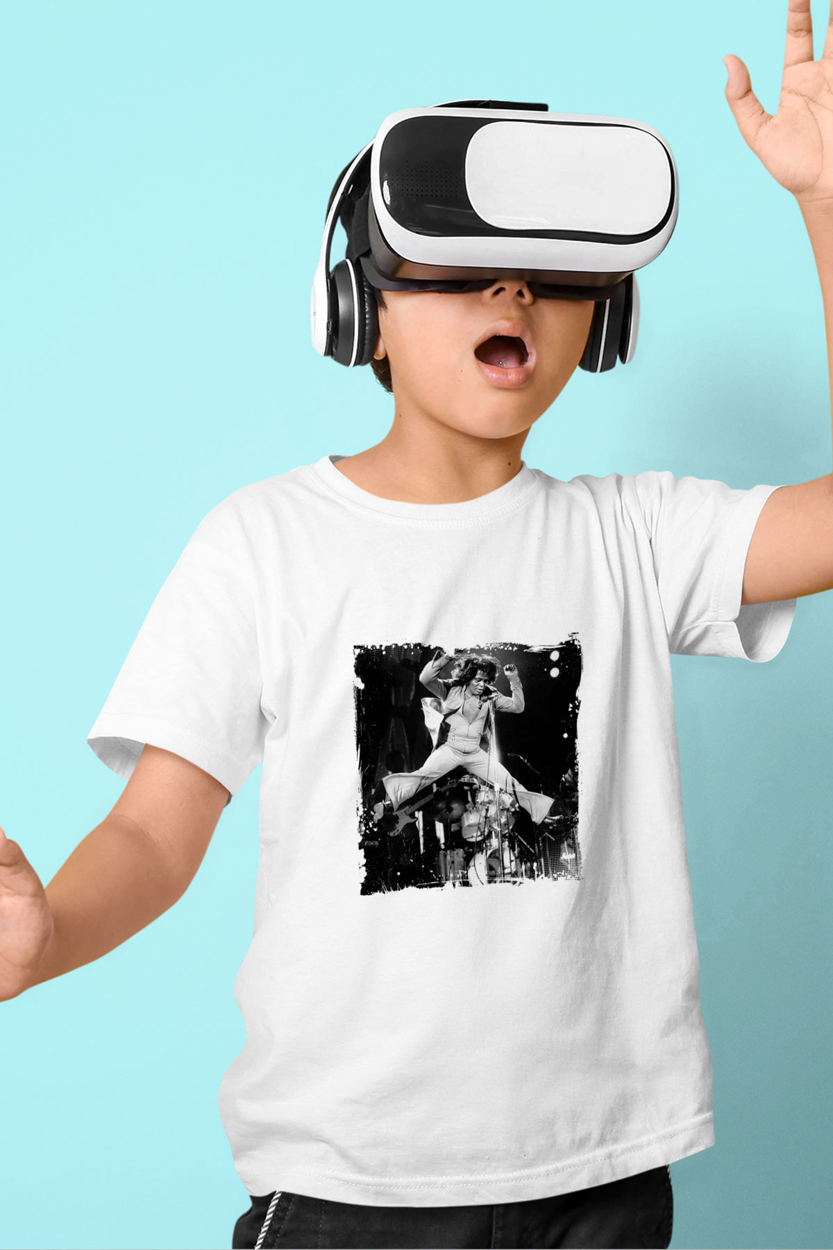 James Brown Baskılı Unisex Beyaz Çocuk Tişört