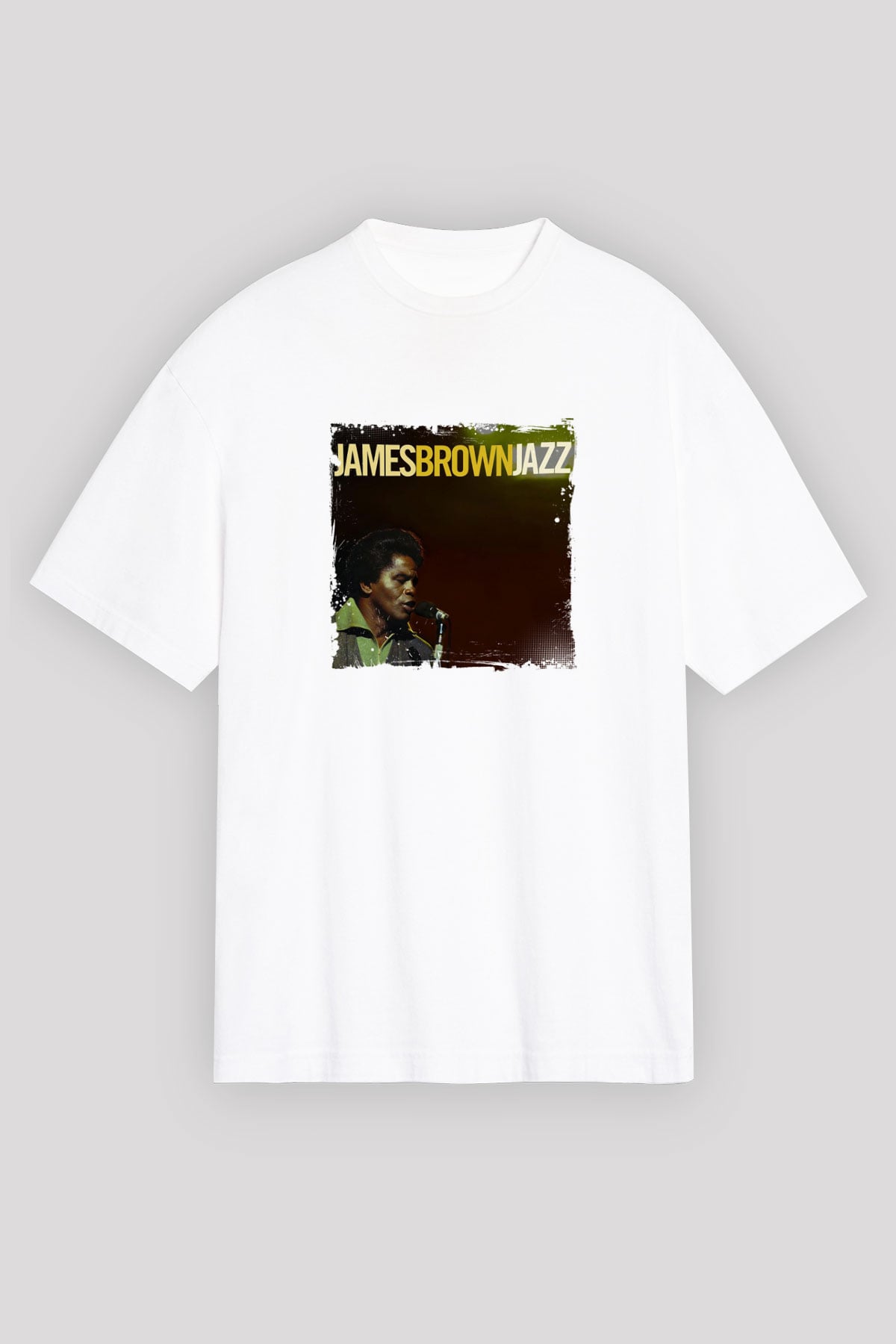 James Brown Baskılı Unisex Beyaz Tişört