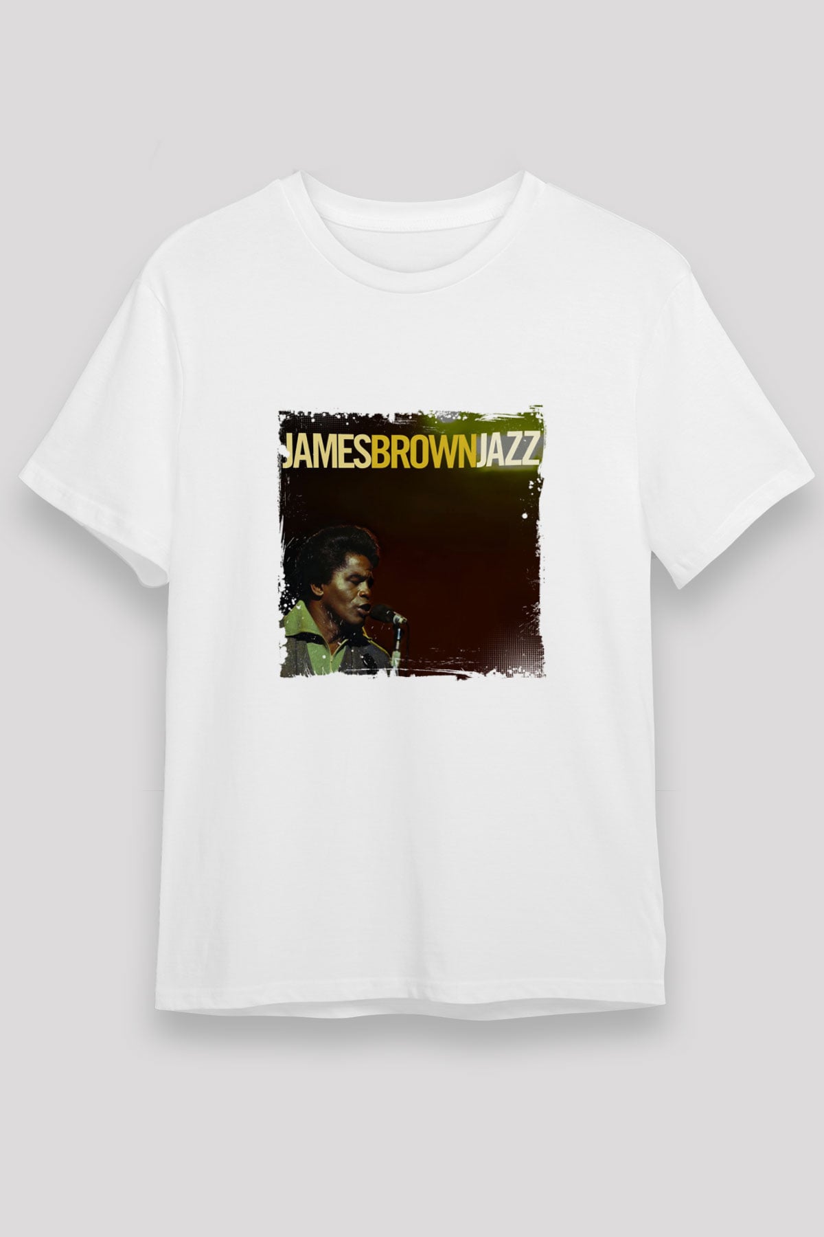 James Brown Baskılı Unisex Beyaz Tişört